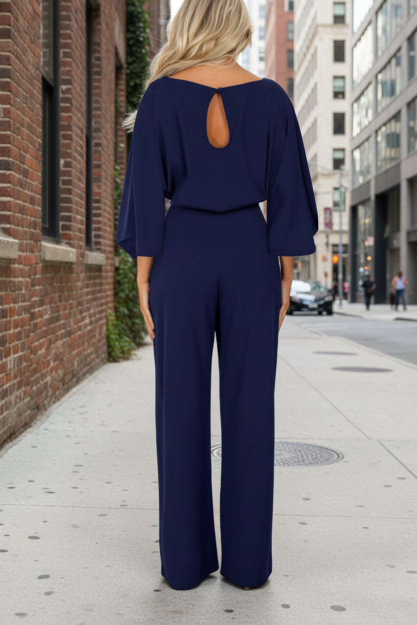 Solid Color Slim Fitting long sleeve jumpsuits for women