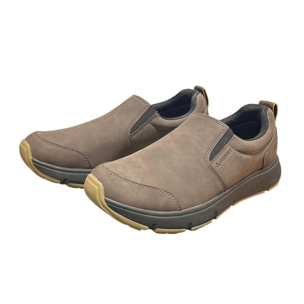 Gerry Mens Size 10.5 Brown Faux Leather Slide On Moc II Comfort Sneakers Shoes