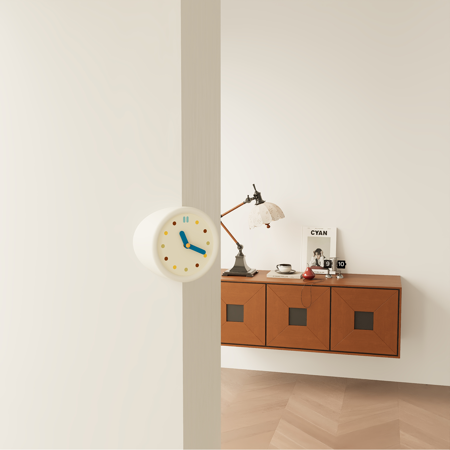 White Corner Clock-3