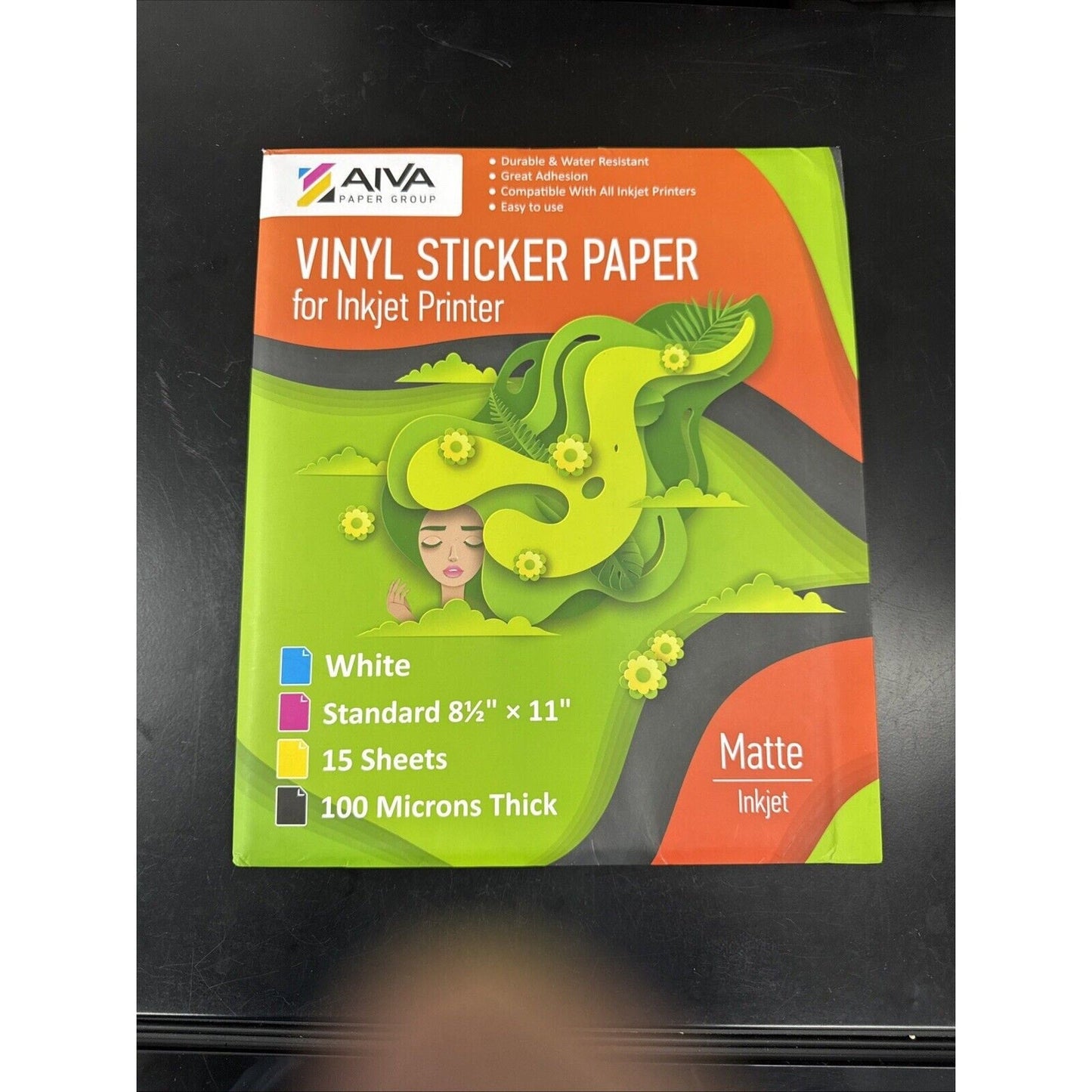 Printable Vinyl Sticker Paper for Inkjet Printer - Matte White - 15 Self-Adhesiv
