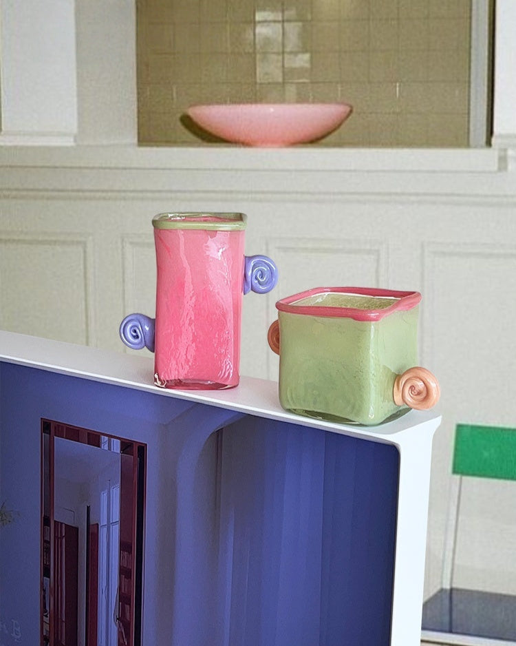 Retro Ear Handle Glass Vase-0
