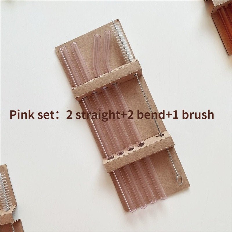 5PC Colorful Glass Reusable Straws-6