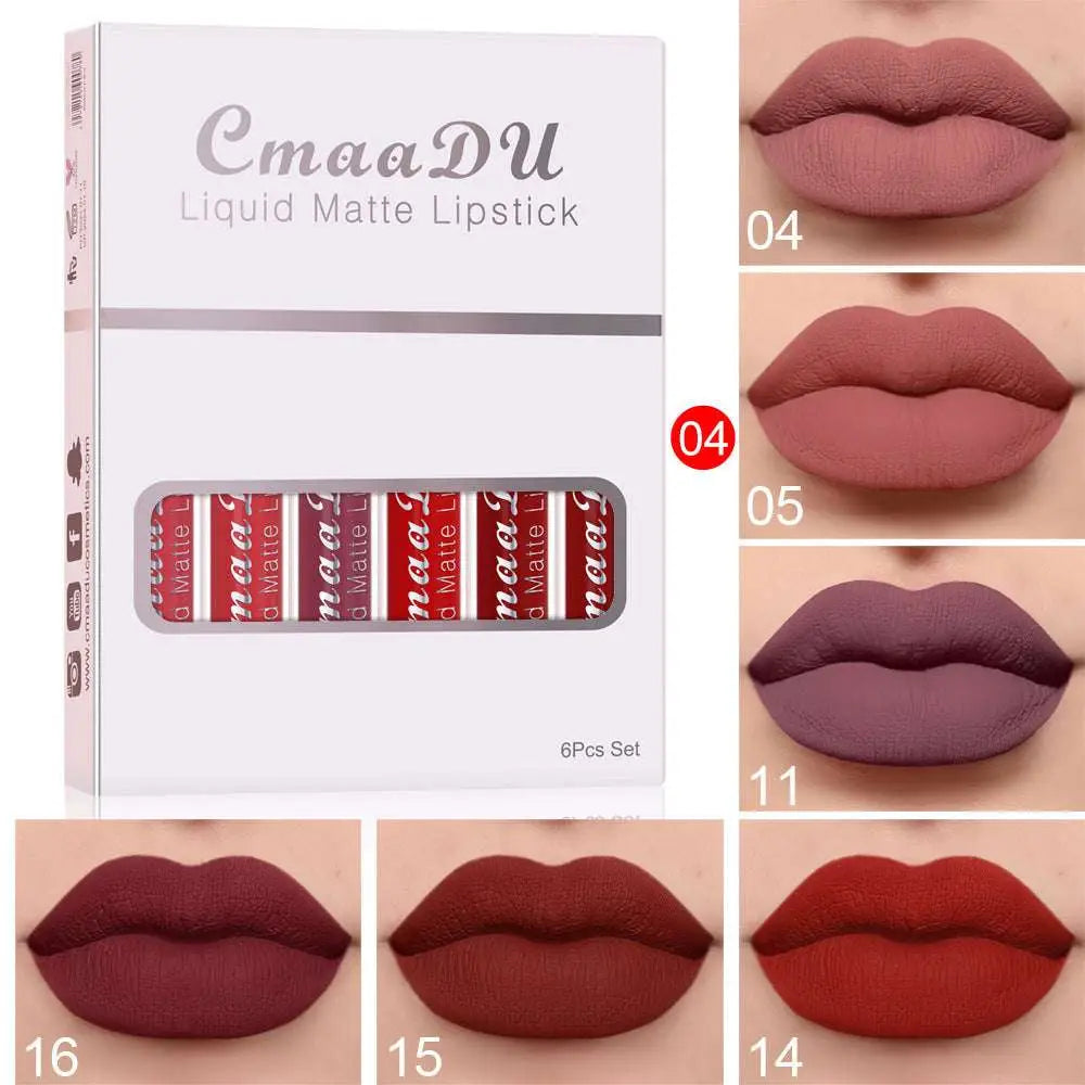 6 Piece Matte Waterproof Lipstick Long Lasting Set