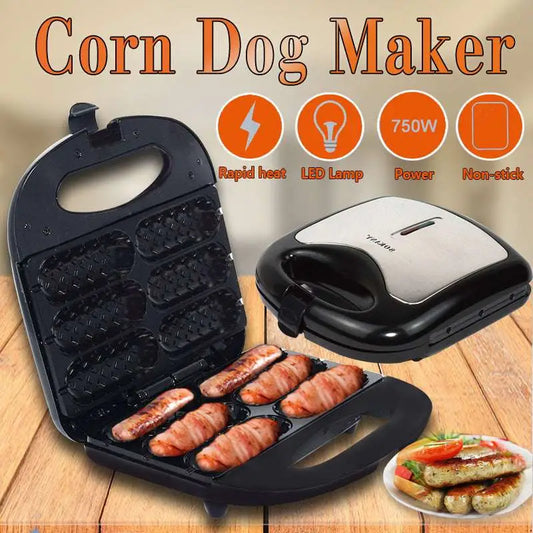 6 Slot Non Stick Hot Dog Sausage Frying Machine