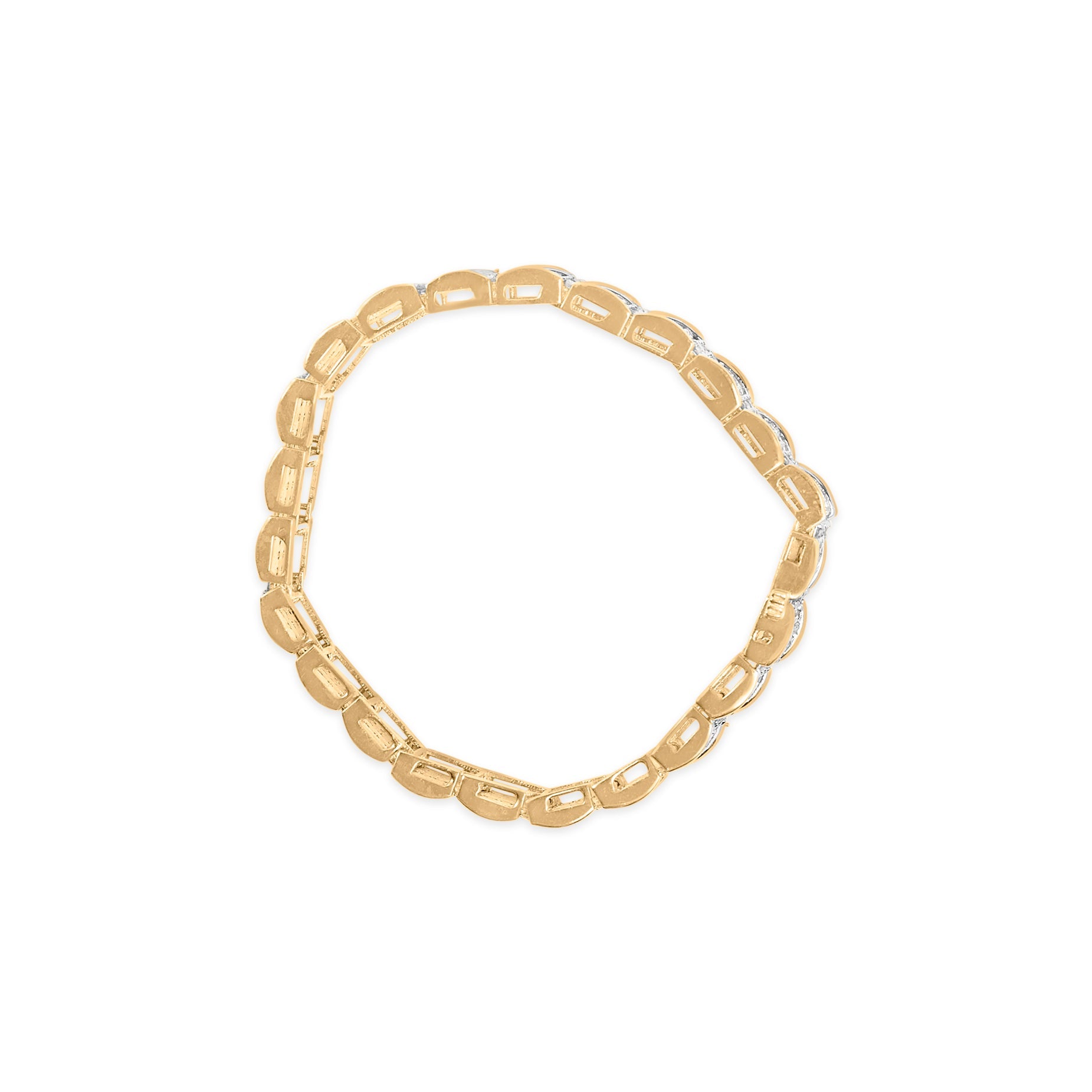 10K Yellow Gold 5.00 Cttw Round-Cut Diamond Link 7" Bracelet (J-K Color, I1-I2 Clarity)-3