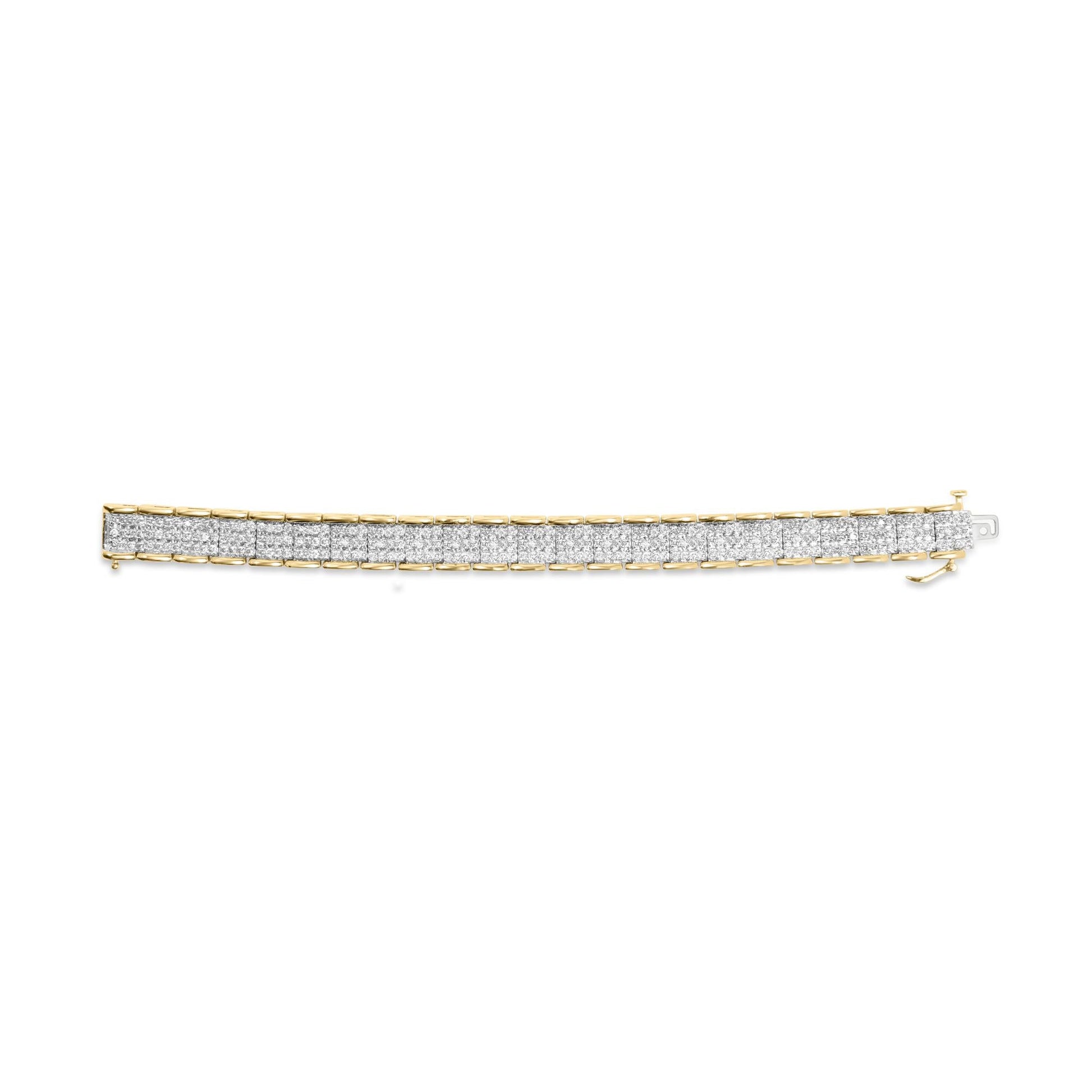 10K Yellow Gold 5.00 Cttw Round-Cut Diamond Link 7" Bracelet (J-K Color, I1-I2 Clarity)-4