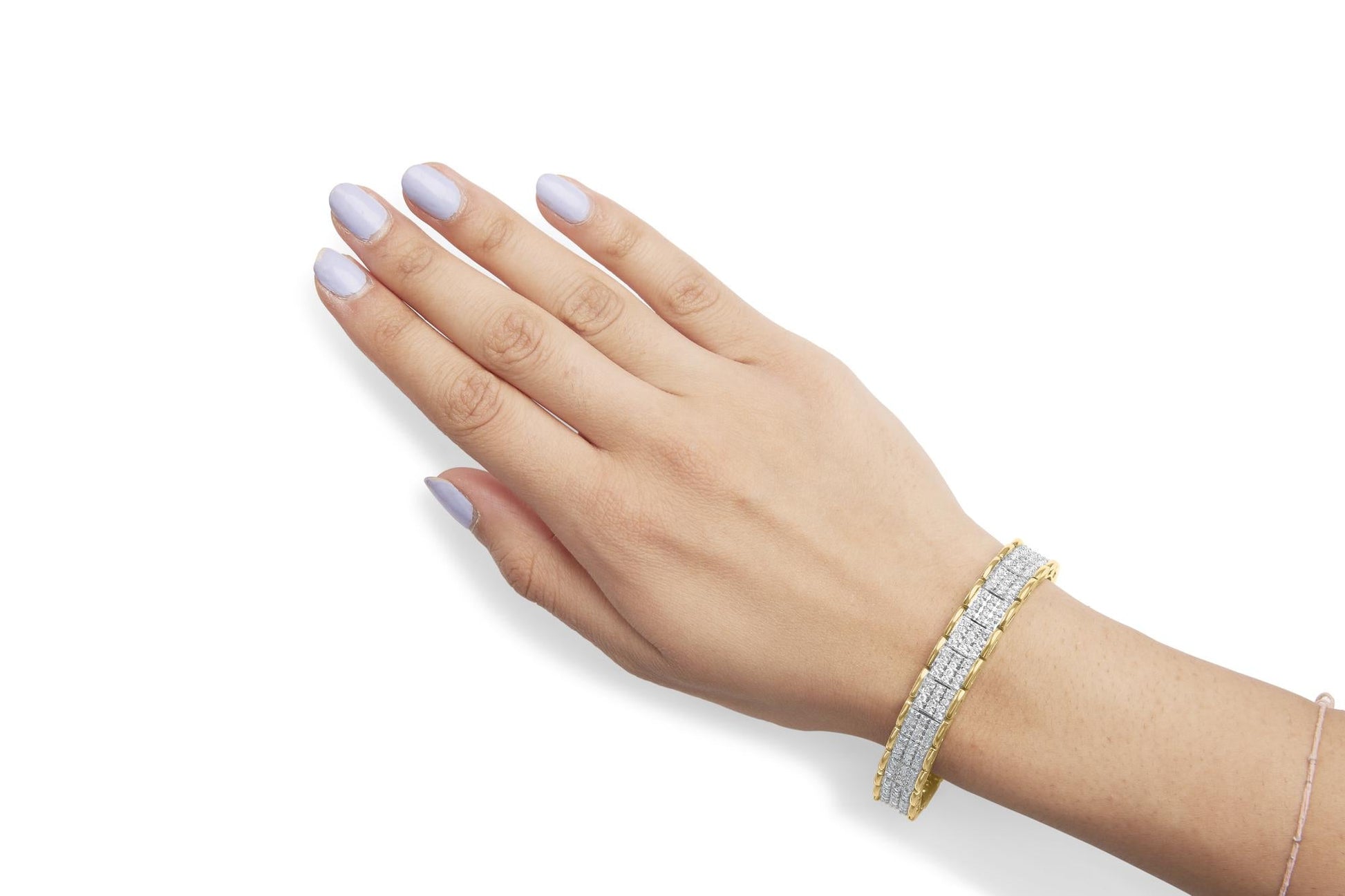 10K Yellow Gold 5.00 Cttw Round-Cut Diamond Link 7" Bracelet (J-K Color, I1-I2 Clarity)-2