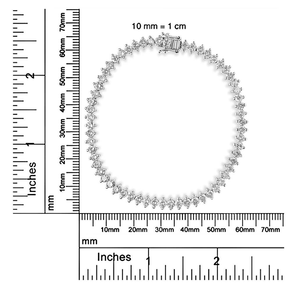 14K White Gold 5 1/2 Cttw Round Diamond 2-Prong Tennis Bracelet (H-I Color, SI2-I1 Clarity) - 7"-4