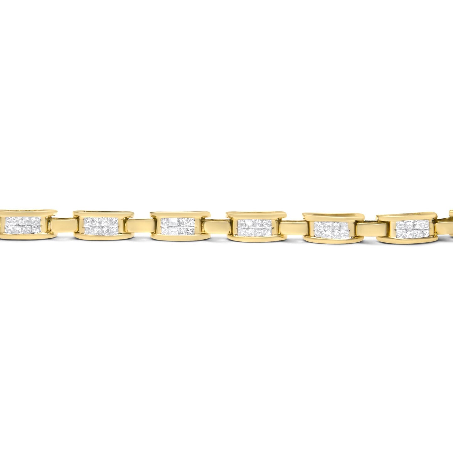 14K Yellow Gold Princess-Cut Diamond Links of Love Bracelet (2.00 cttw, H-I Color, SI2-I1 Clarity)-4