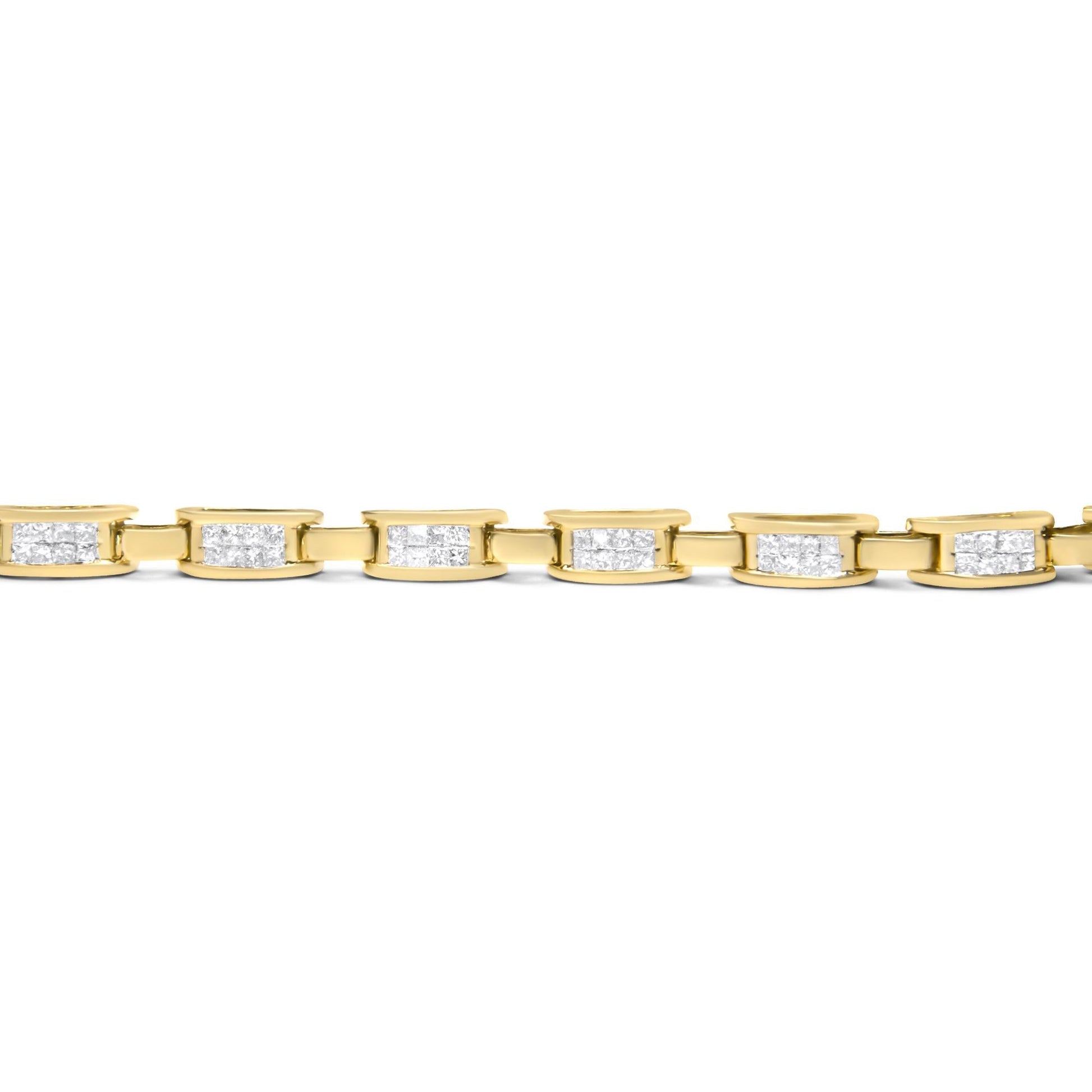 14K Yellow Gold Princess-Cut Diamond Links of Love Bracelet (2.00 cttw, H-I Color, SI2-I1 Clarity)-4