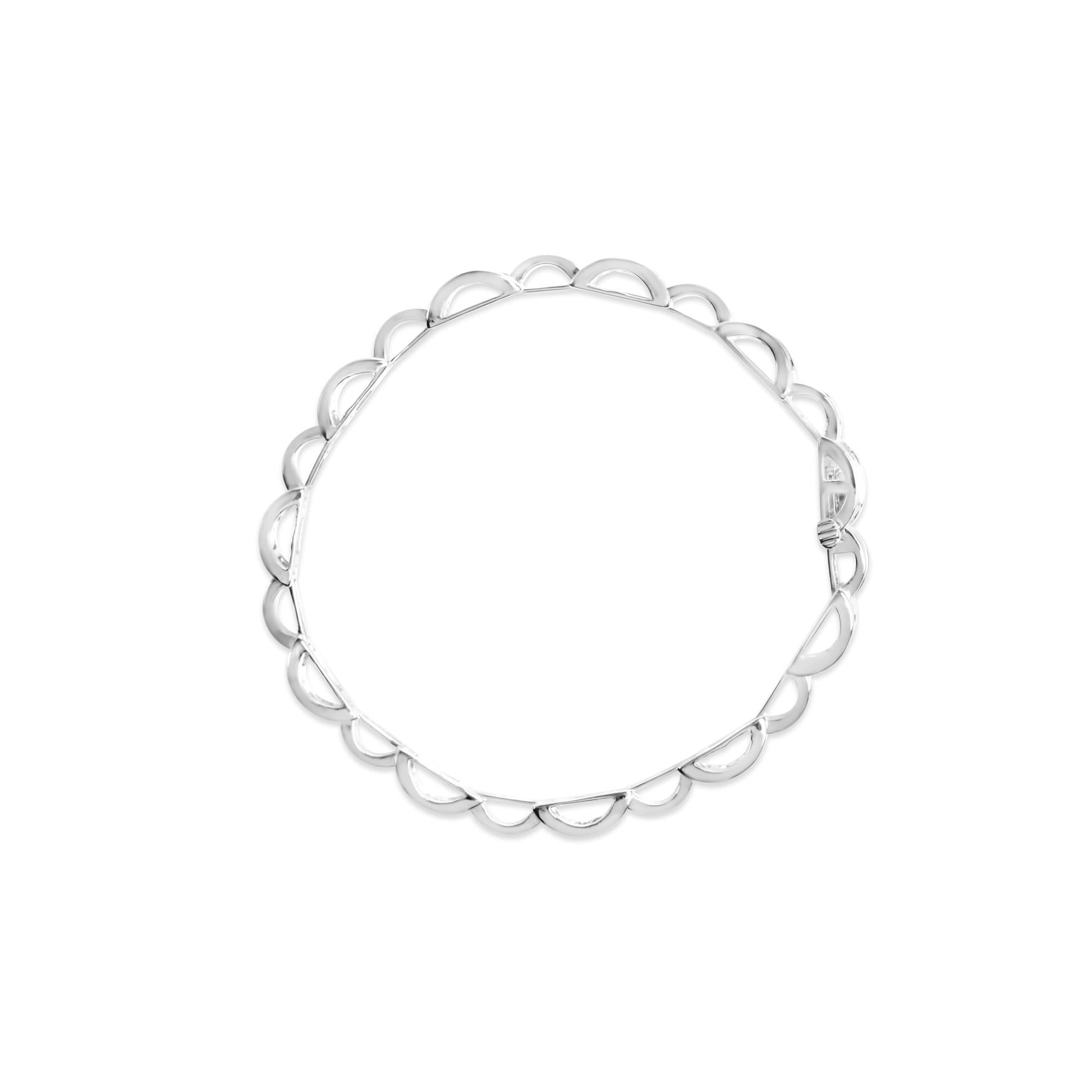14K White Gold 1.0 Cttw Invisible Set Princess Diamond Alternating Link Tennis Bracelet (I-J Color, I1-I2 Clarity) - 7.25"-4