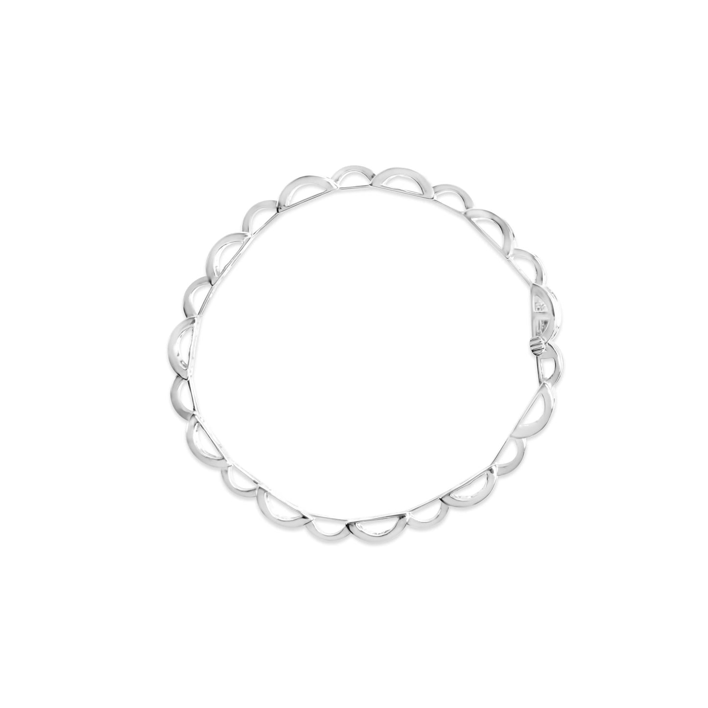 14K White Gold 1.0 Cttw Invisible Set Princess Diamond Alternating Link Tennis Bracelet (I-J Color, I1-I2 Clarity) - 7.25"-4