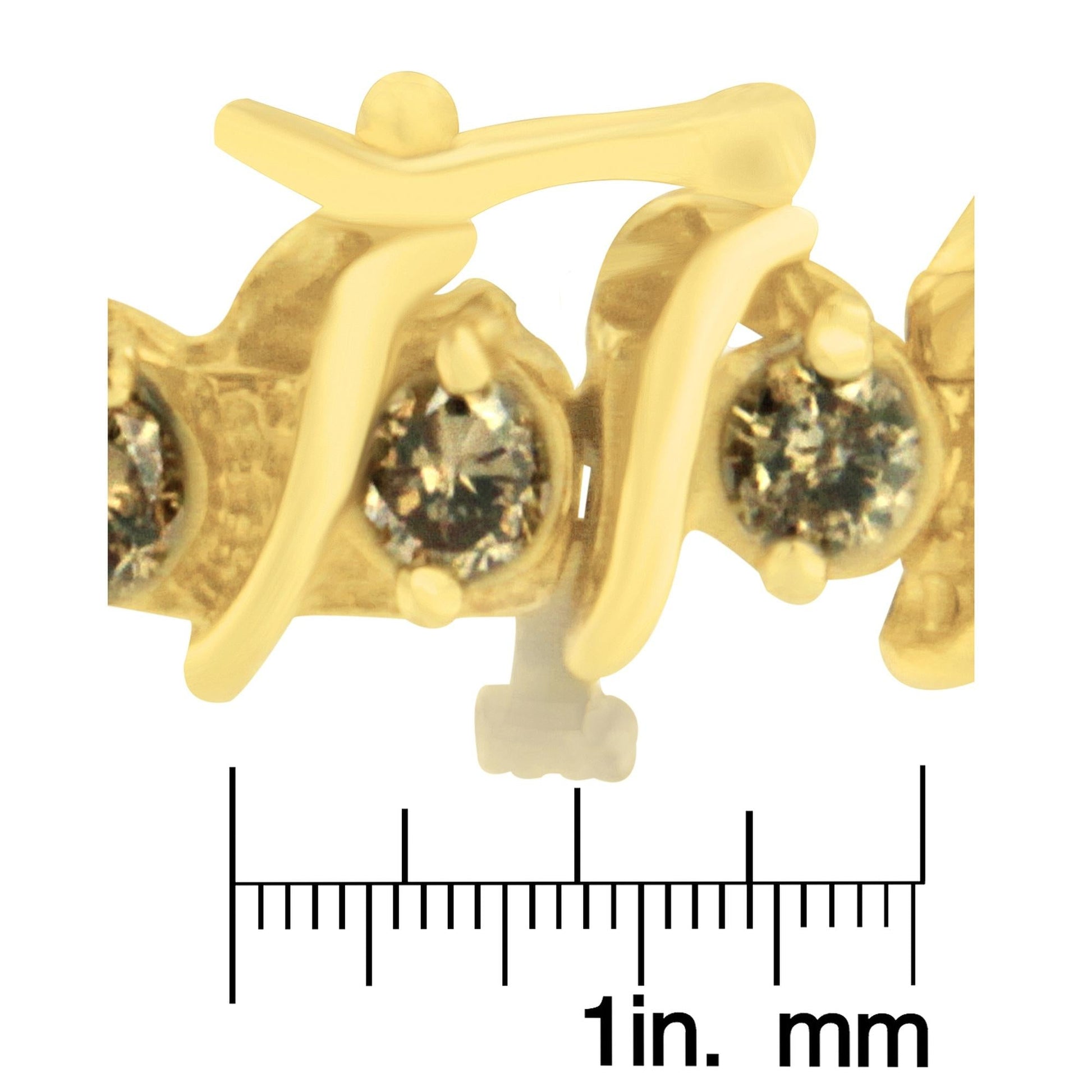14K Yellow Gold Round-Cut Diamond 'S' Bracelet (6.00 cttw, Brown Color, I1-I2 Clarity)-3
