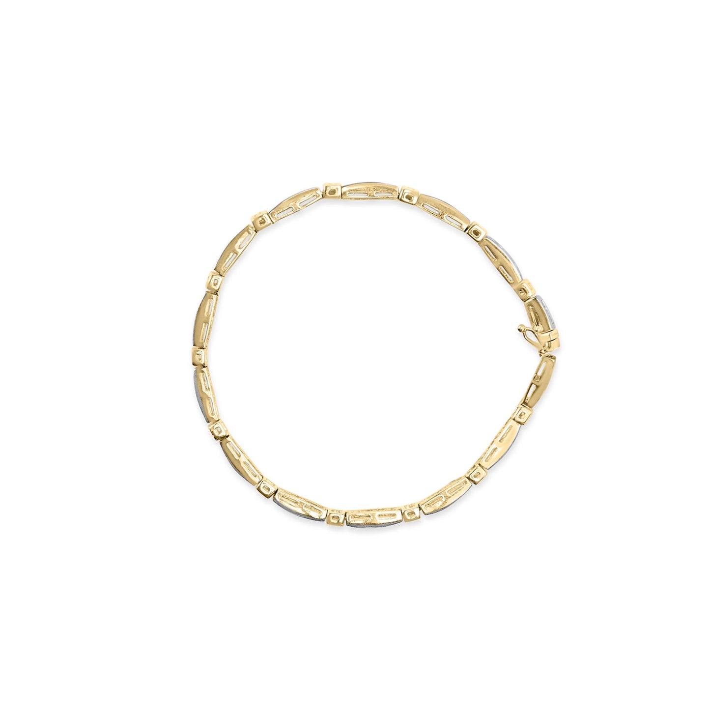 14K Yellow Gold 1.00 Cttw Baguette Diamond Channel Link Bracelet-3