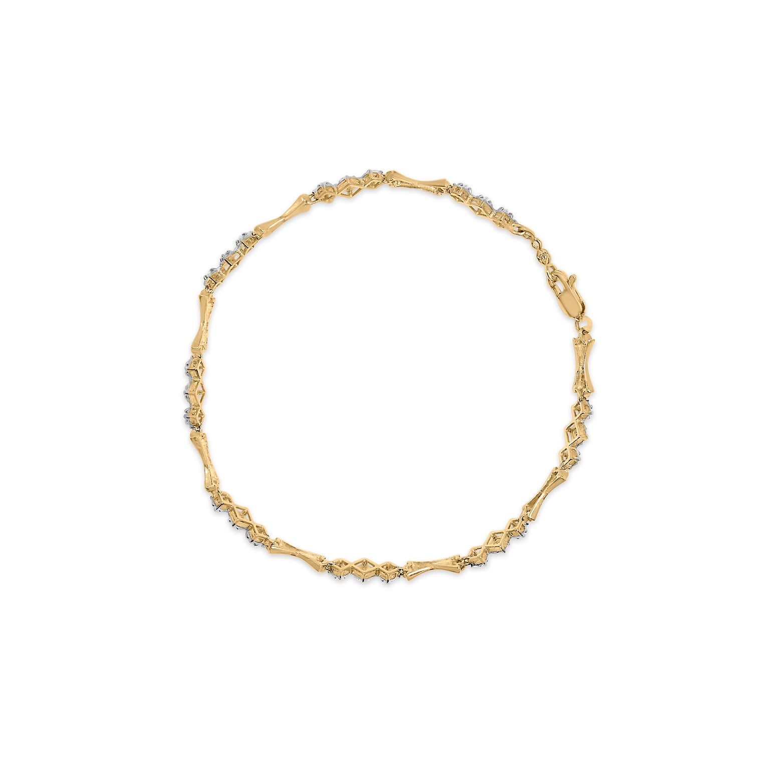10k Gold 1/3 Cttw Diamond Miracle Set Alternating Bar and Link Bracelet (I-J Color, I1-I2 Clarity) - 7.75" Inches-3