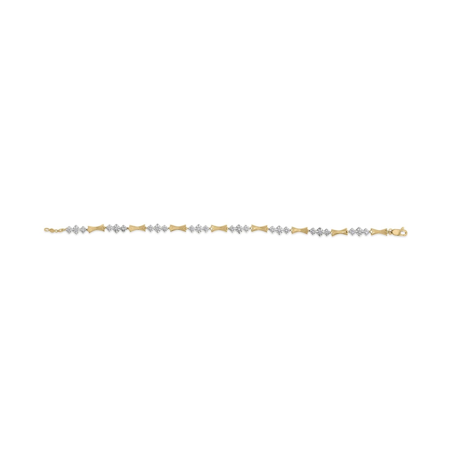 10k Gold 1/3 Cttw Diamond Miracle Set Alternating Bar and Link Bracelet (I-J Color, I1-I2 Clarity) - 7.75" Inches-4
