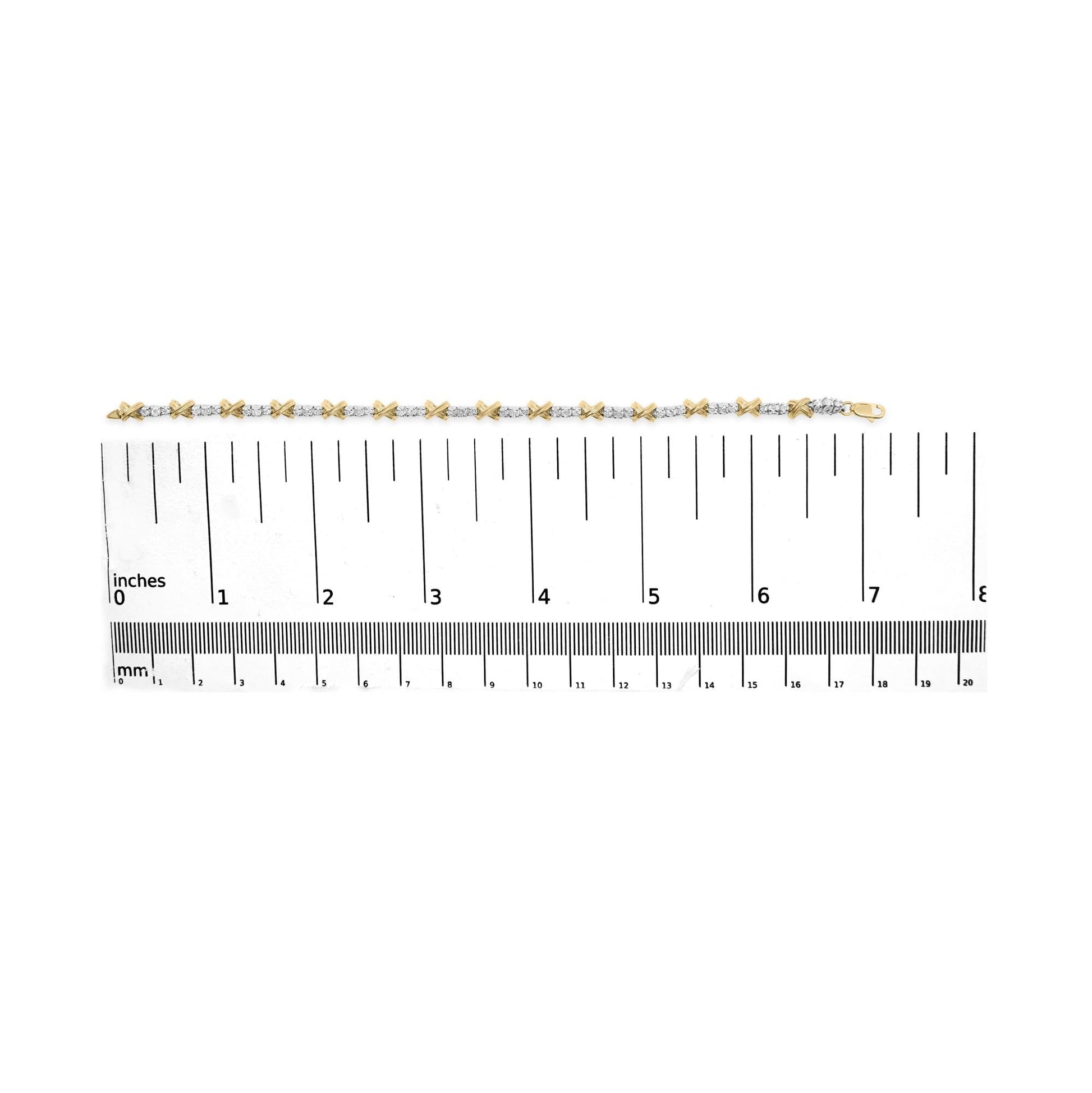 10K Two-Tone Gold 1.00 Cttw Diamond X-Link Link Bracelet-4