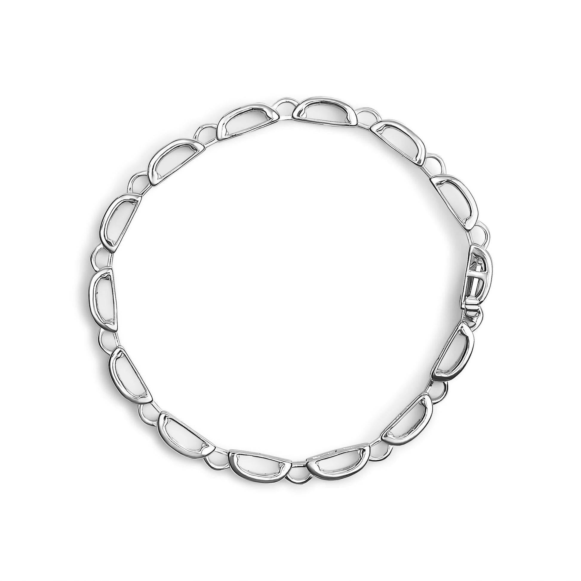 14K White Gold 1.00 Cttw Princess-Cut Diamond Link Bracelet (I-J Color, I1-I2 Clarity) - Size 7.25-3