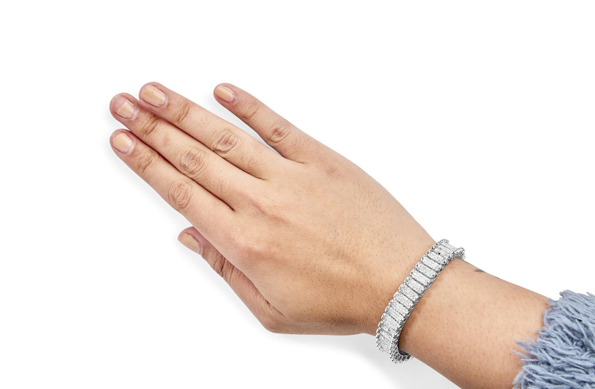 14K Gold 5.00 Cttw Square Princess Cut White Diamond Rectangular Invisible Set Link Tennis Bracelet (H-I Color, SI2-I1 Clarity) - 7.5” Inches-4