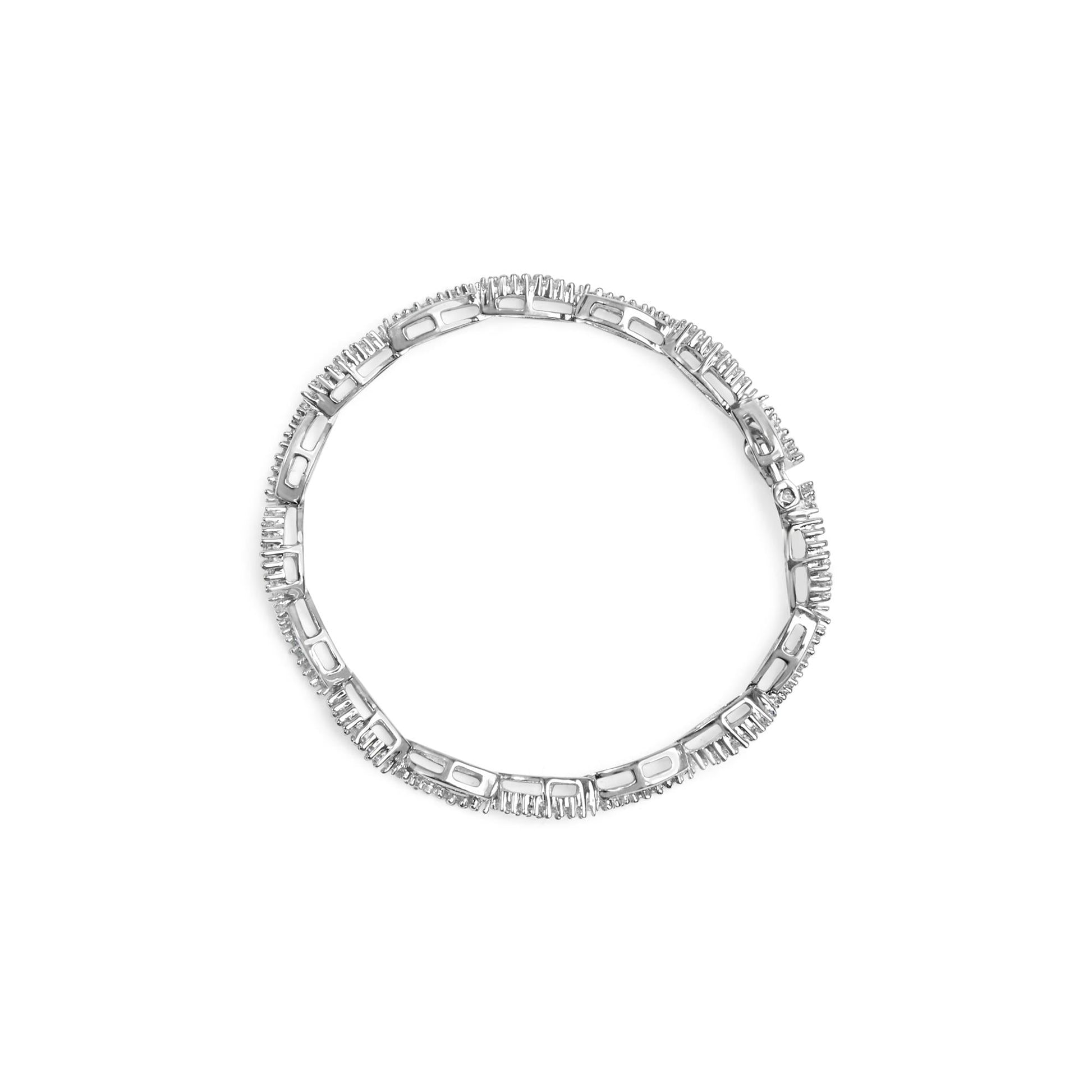 14K White Gold 2.00 Cttw Diamond Swirl and Pear Shape Link Bracelet (I-J Color, I2-I3 Clarity) - 7"-3