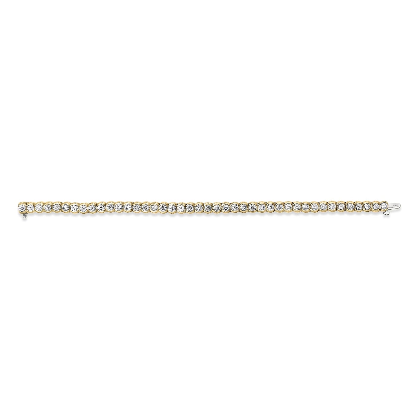 14K Yellow Gold 8.00 Cttw Half Bezel Set Diamond Tennis Bracelet (H-I Color, SI2-I1 Clarity) - 7" Inches-3