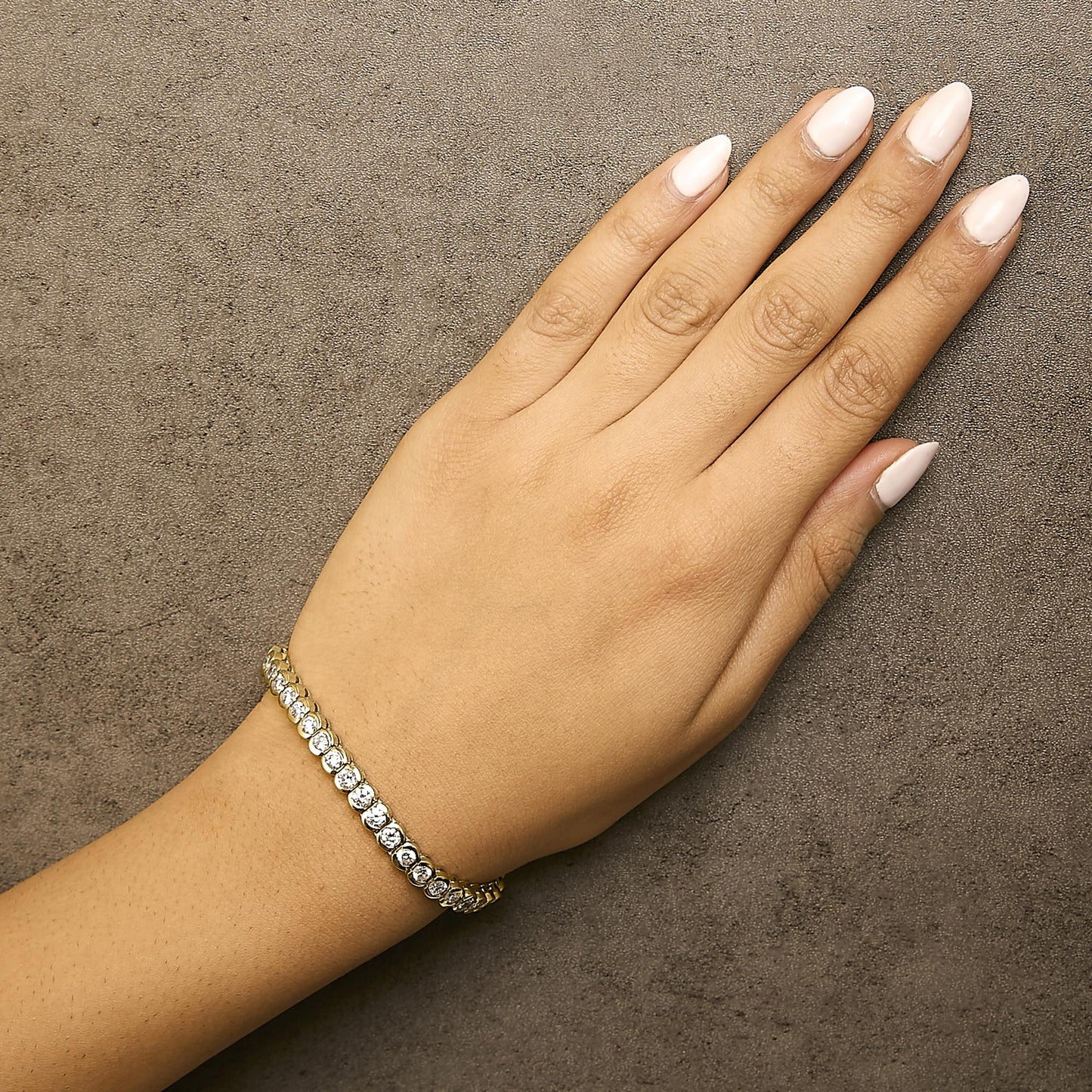 14K Yellow Gold 8.00 Cttw Half Bezel Set Diamond Tennis Bracelet (H-I Color, SI2-I1 Clarity) - 7" Inches-2
