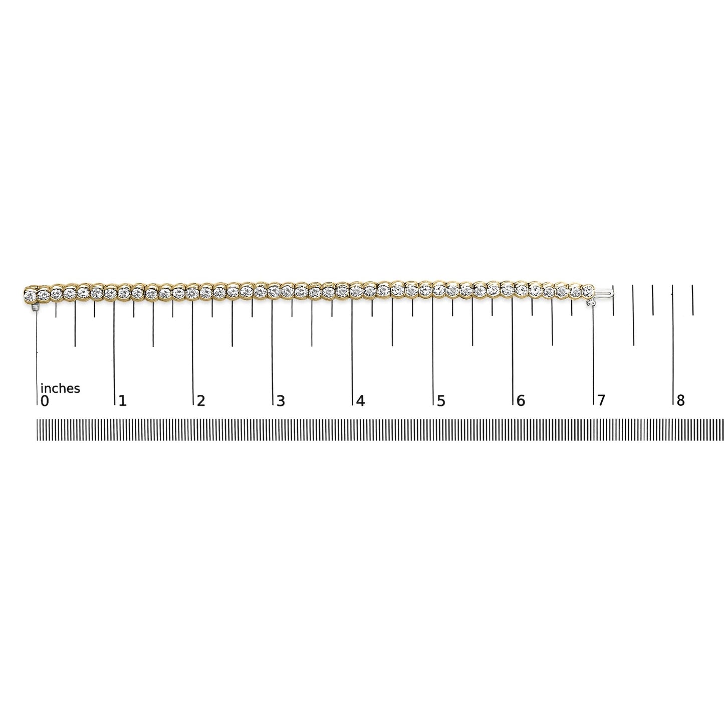 14K Yellow Gold 8.00 Cttw Half Bezel Set Diamond Tennis Bracelet (H-I Color, SI2-I1 Clarity) - 7" Inches-4