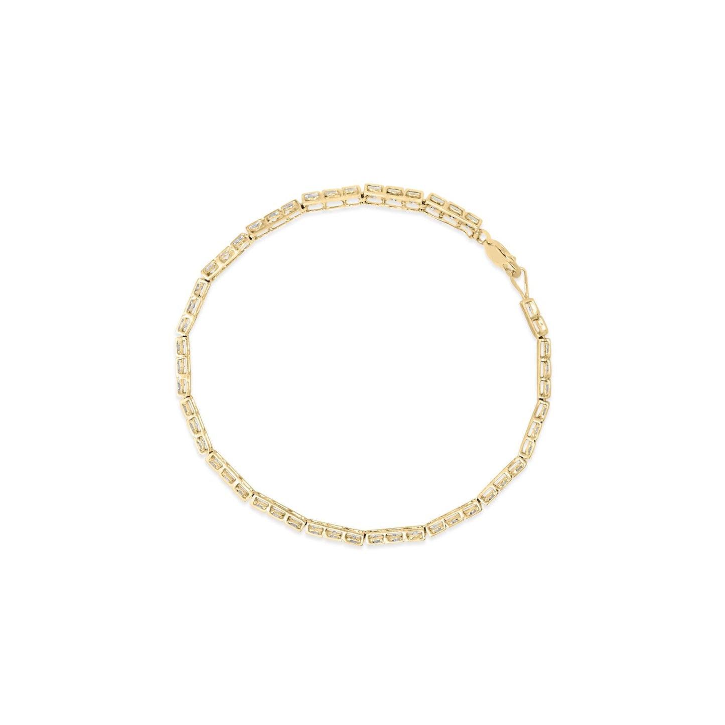 10K Yellow Gold 1.0 Cttw Round Diamond Pave Link Bracelet-3