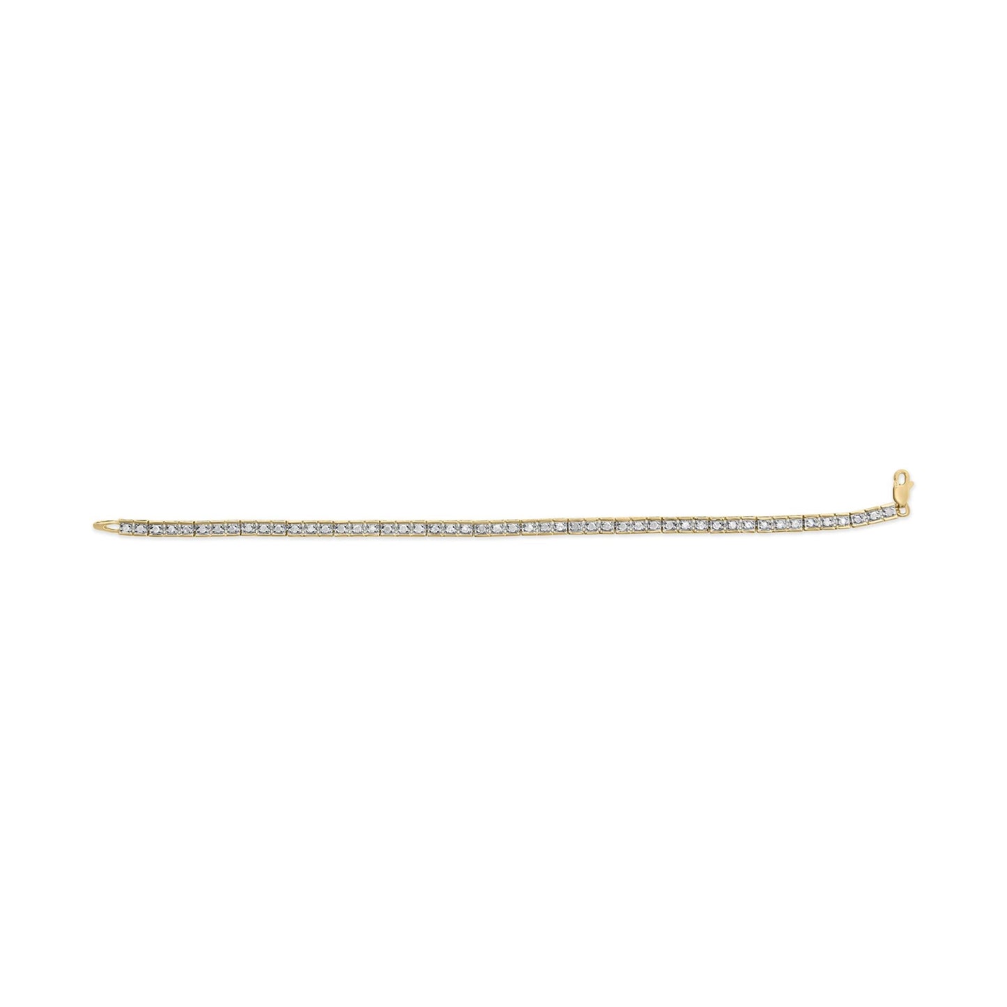 10K Yellow Gold 1.0 Cttw Round Diamond Pave Link Bracelet-4