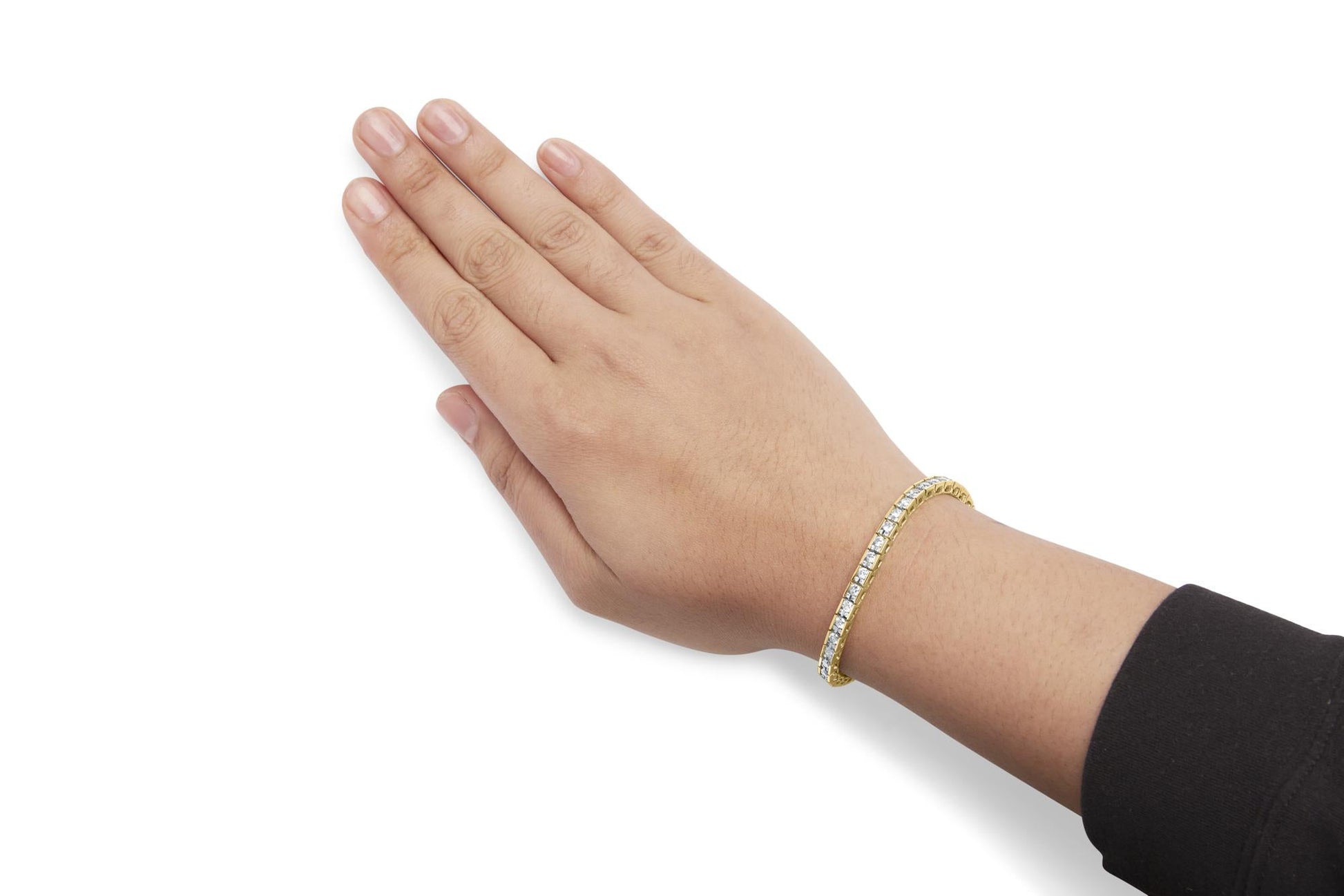 10K Yellow Gold 4.00 Cttw Channel Set Round Diamond Tennis 7" Bracelet (J-K Color, I1-I2 Clarity)-2