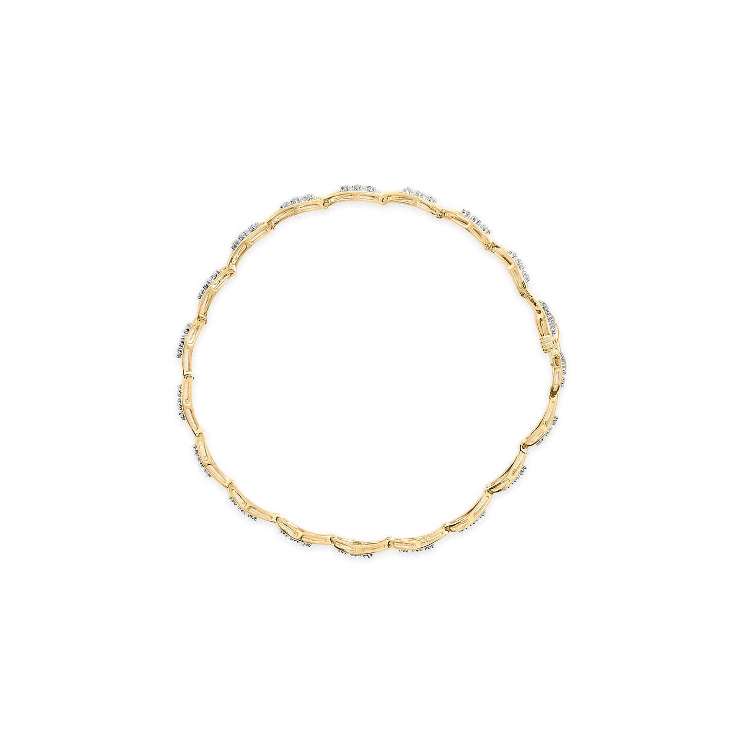10k Yellow Gold 1/3 Cttw Diamond 3 Stone Teardrop Design Link Bracelet (I-J Color, I1-I2 Clarity) - 7.25" Inches-3