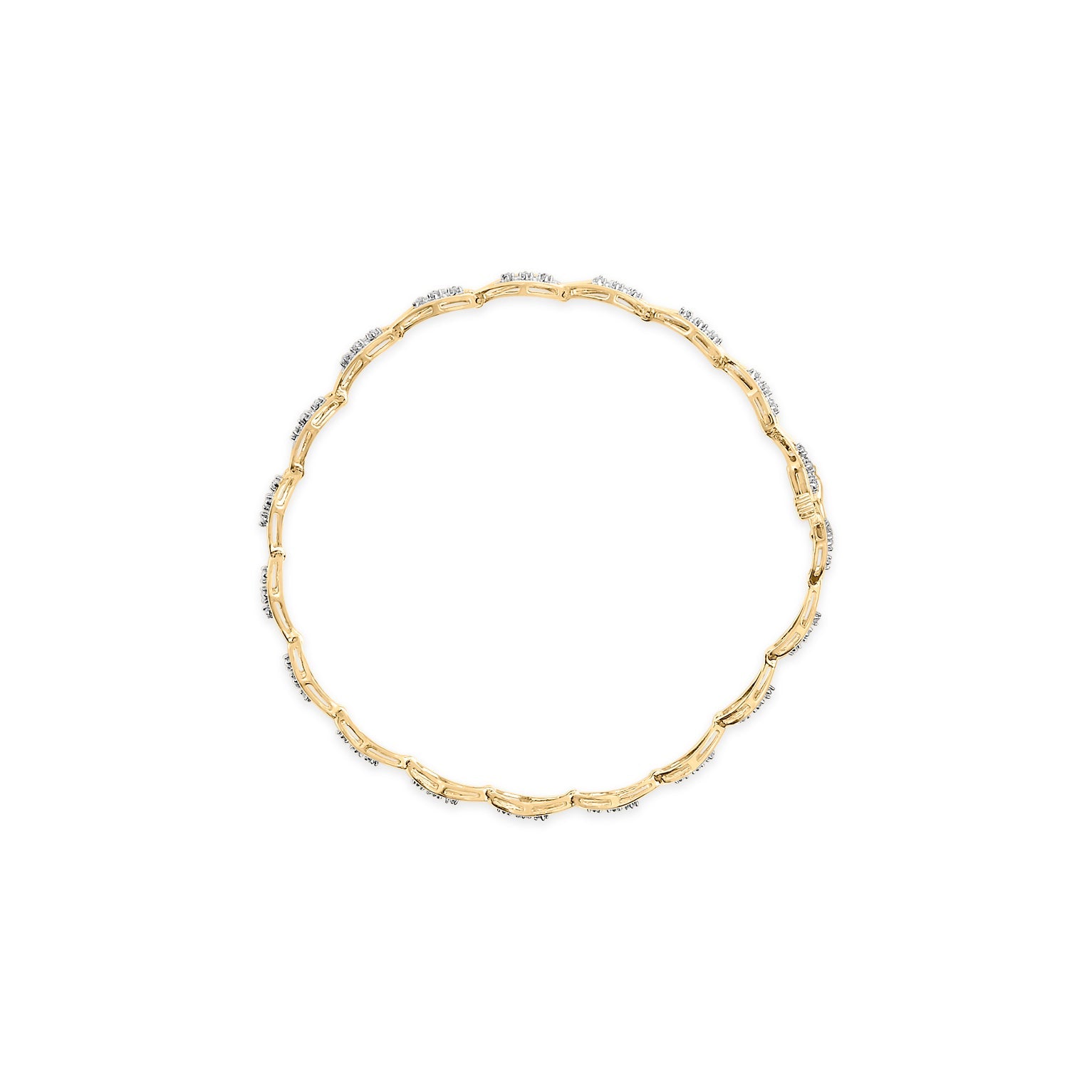 10k Yellow Gold 1/3 Cttw Diamond 3 Stone Teardrop Design Link Bracelet (I-J Color, I1-I2 Clarity) - 7.25" Inches-3