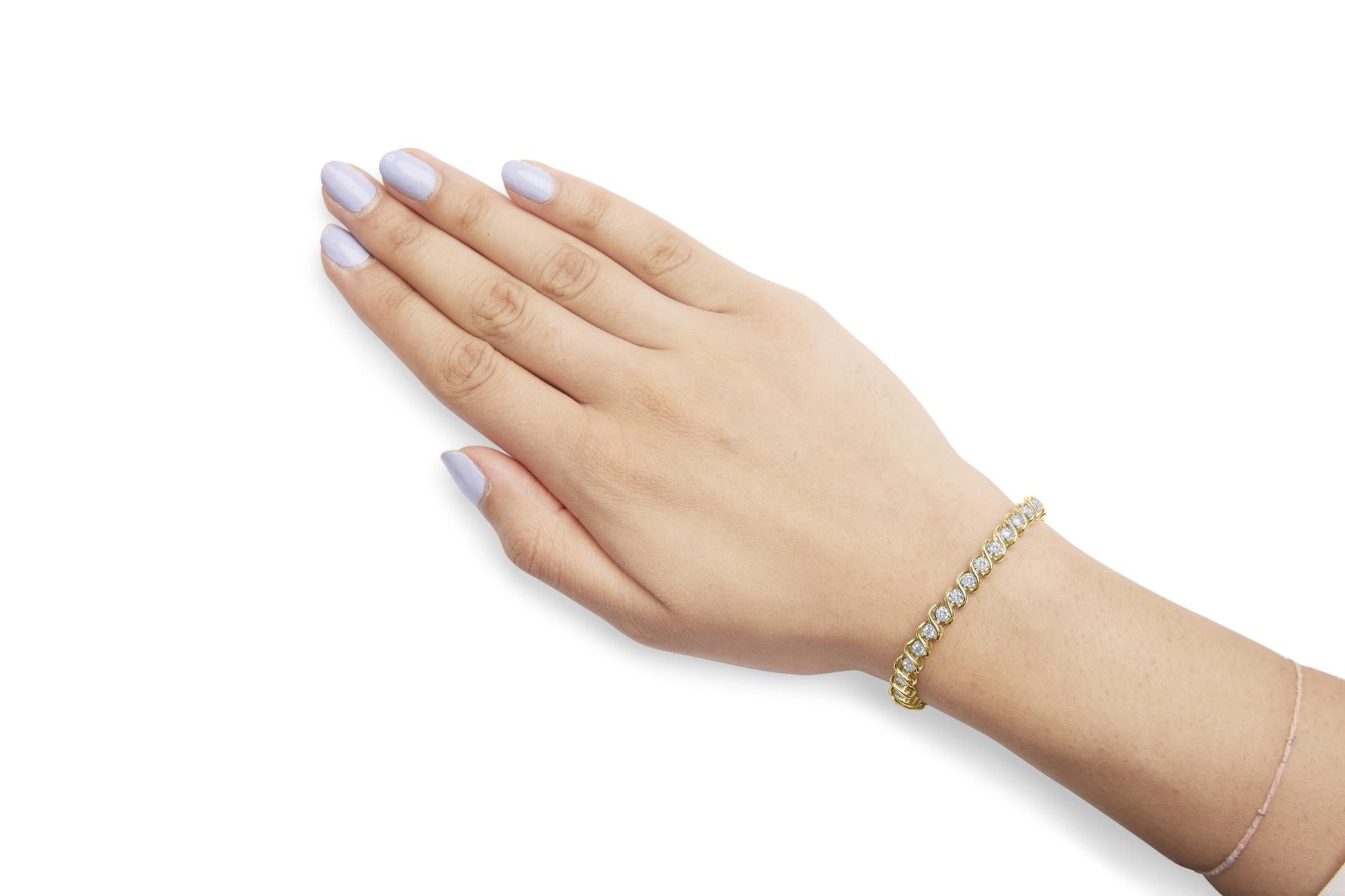 10K Yellow Gold 3 cttw Round-Cut Diamond Spiral Link 7.50" Bracelet (I-J Color, I1-I2 Clarity)-2
