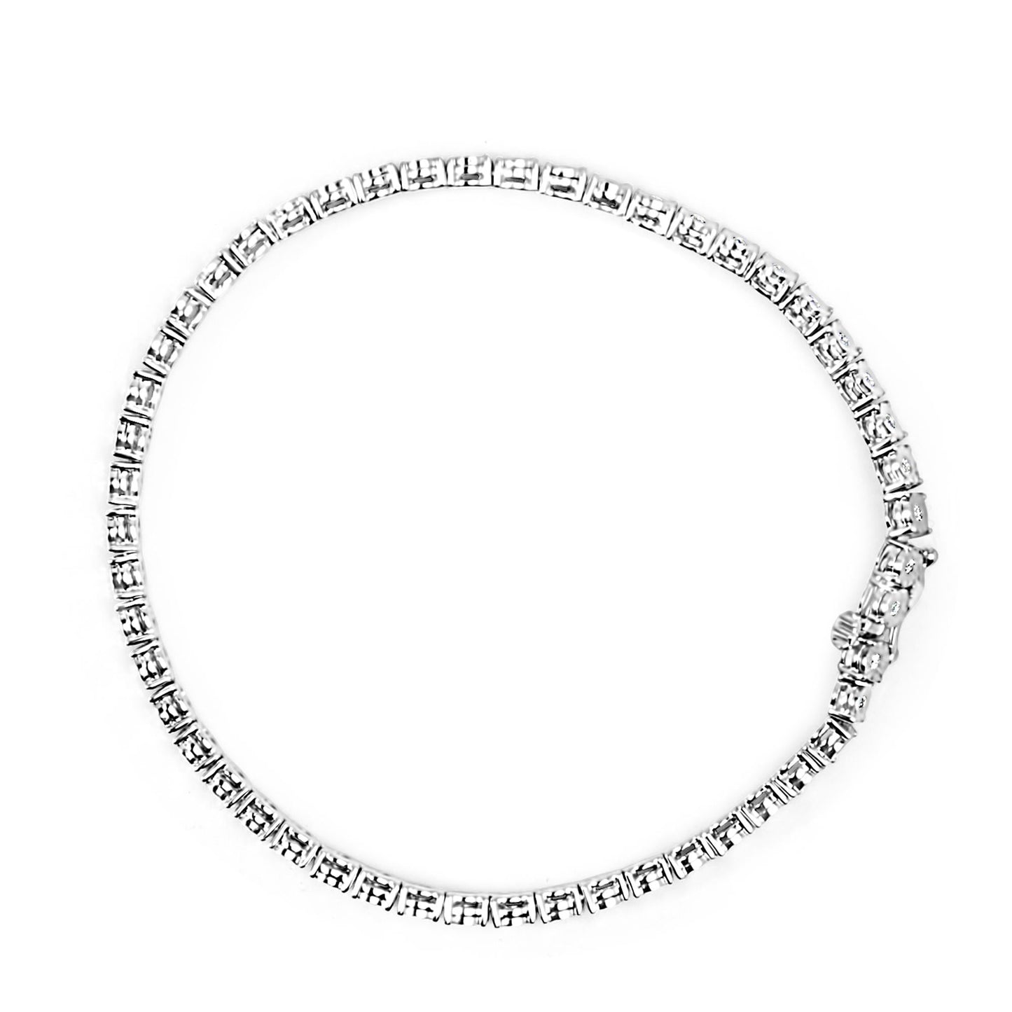 10K White Gold 1/2 Cttw Real Diamond Illusion-Set Miracle Plate Tennis Bracelet (I-J Color, SI2-I1 Clarity) - Size 7.5"-3