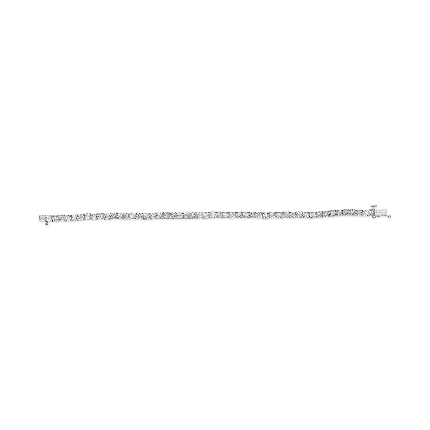 10K White Gold 1/2 Cttw Real Diamond Illusion-Set Miracle Plate Tennis Bracelet (I-J Color, SI2-I1 Clarity) - Size 7.5"-4