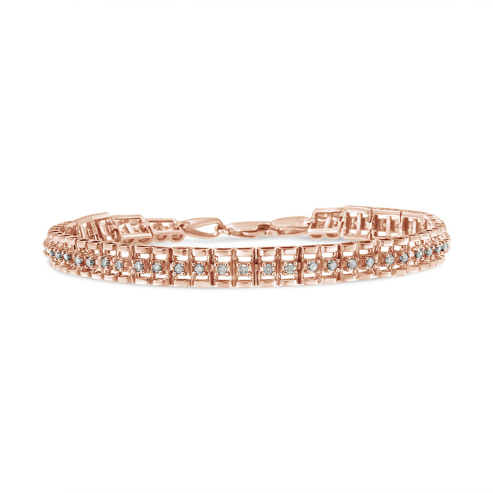 .925 Sterling Silver Diamond Double-Link 7" Tennis Bracelet (I-J Color, I3 Clarity)-0