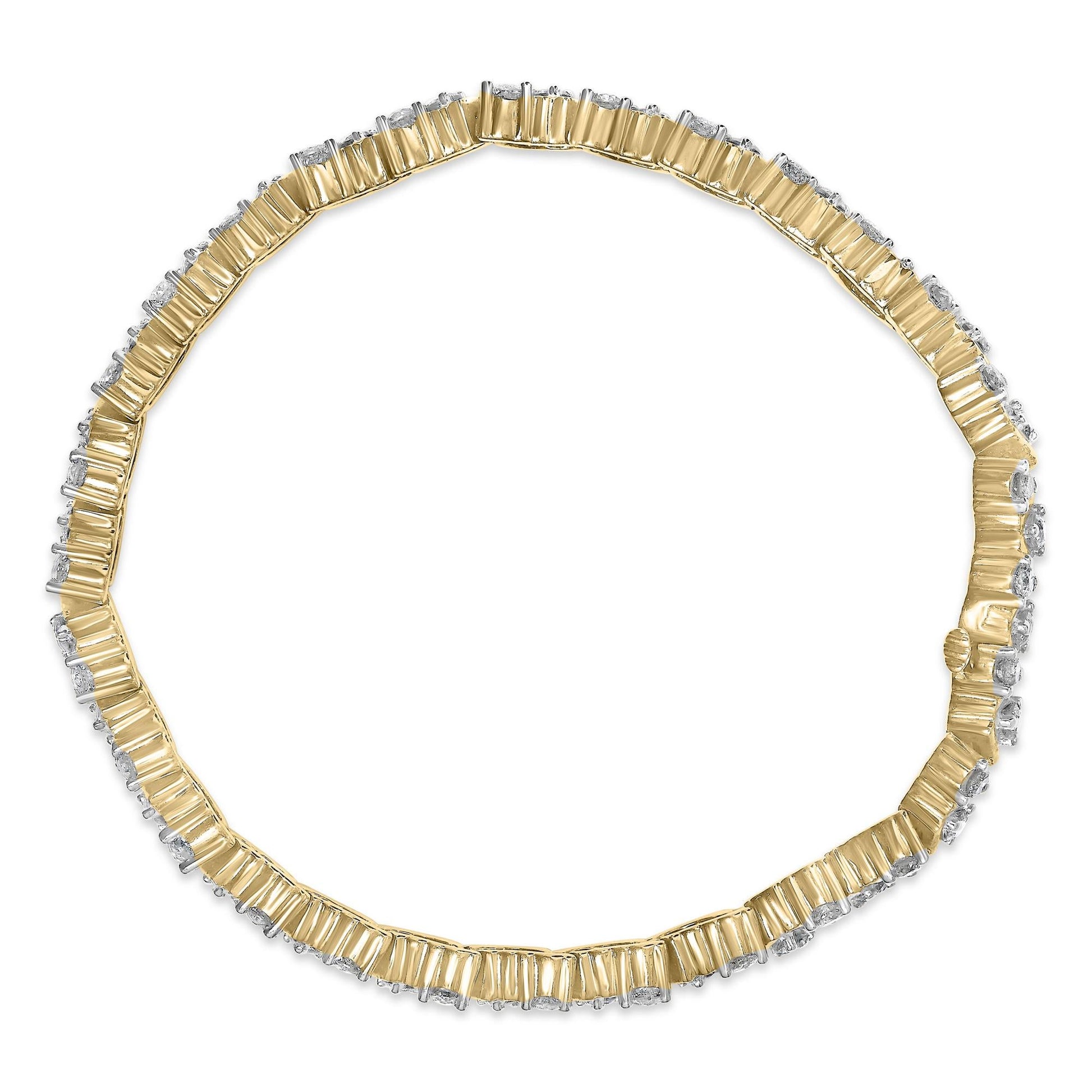 14K Yellow Gold Round-Cut Diamond Bracelet (4.00 cttw, H-I Color, I1-I2 Clarity)-3