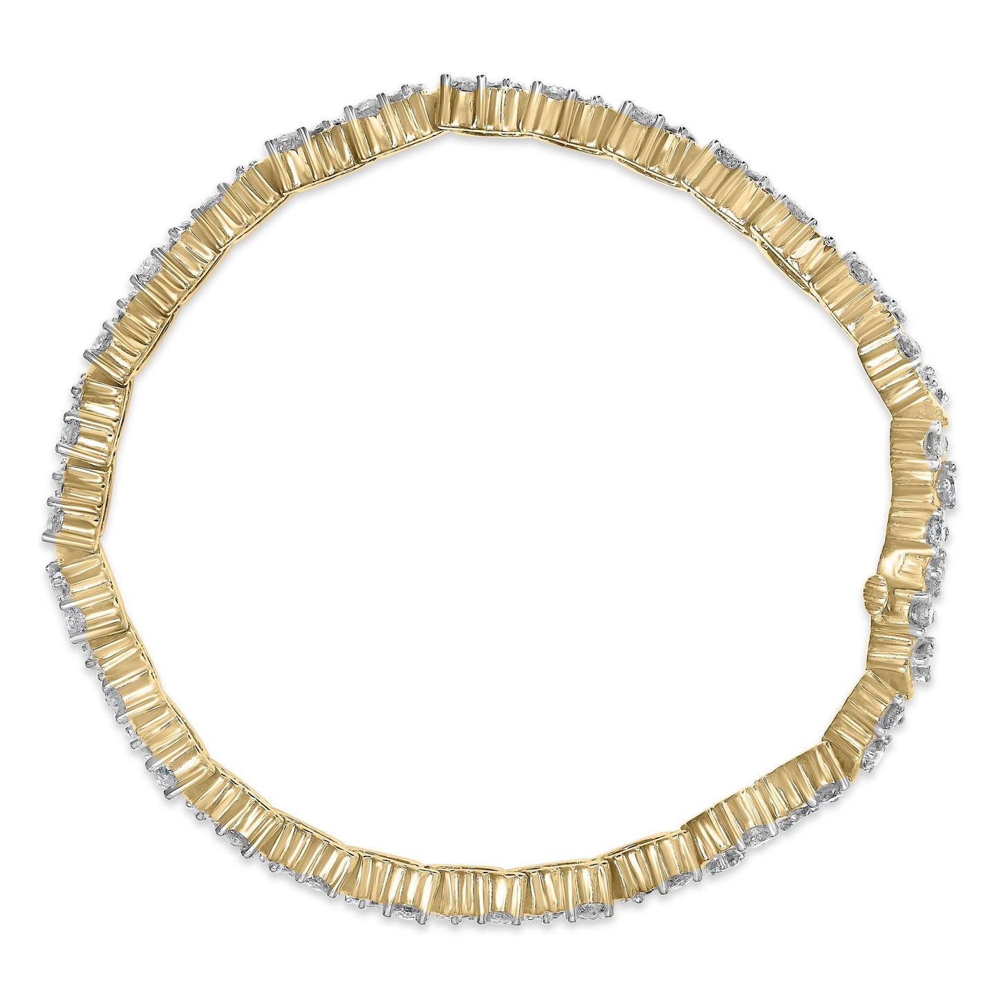 14K Yellow Gold 4.00 Cttw Diamond Triangle Link Tennis Bracelet (H-I Color, I1-I2 Clarity) - 7" Inches-3