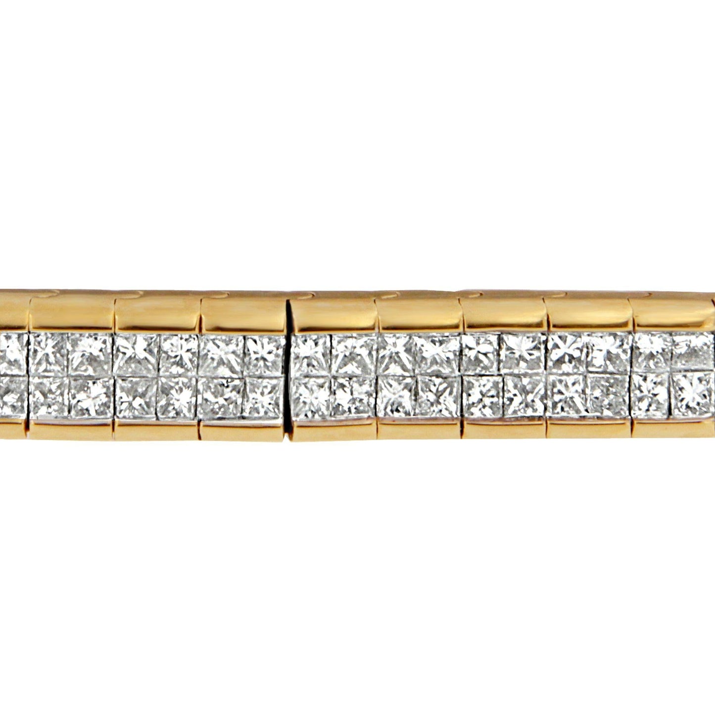 14K Yellow Gold Princess Cut Diamond Banded Bracelet (1.00 cttw, G-H Color, VS1-VS2 Clarity)-3