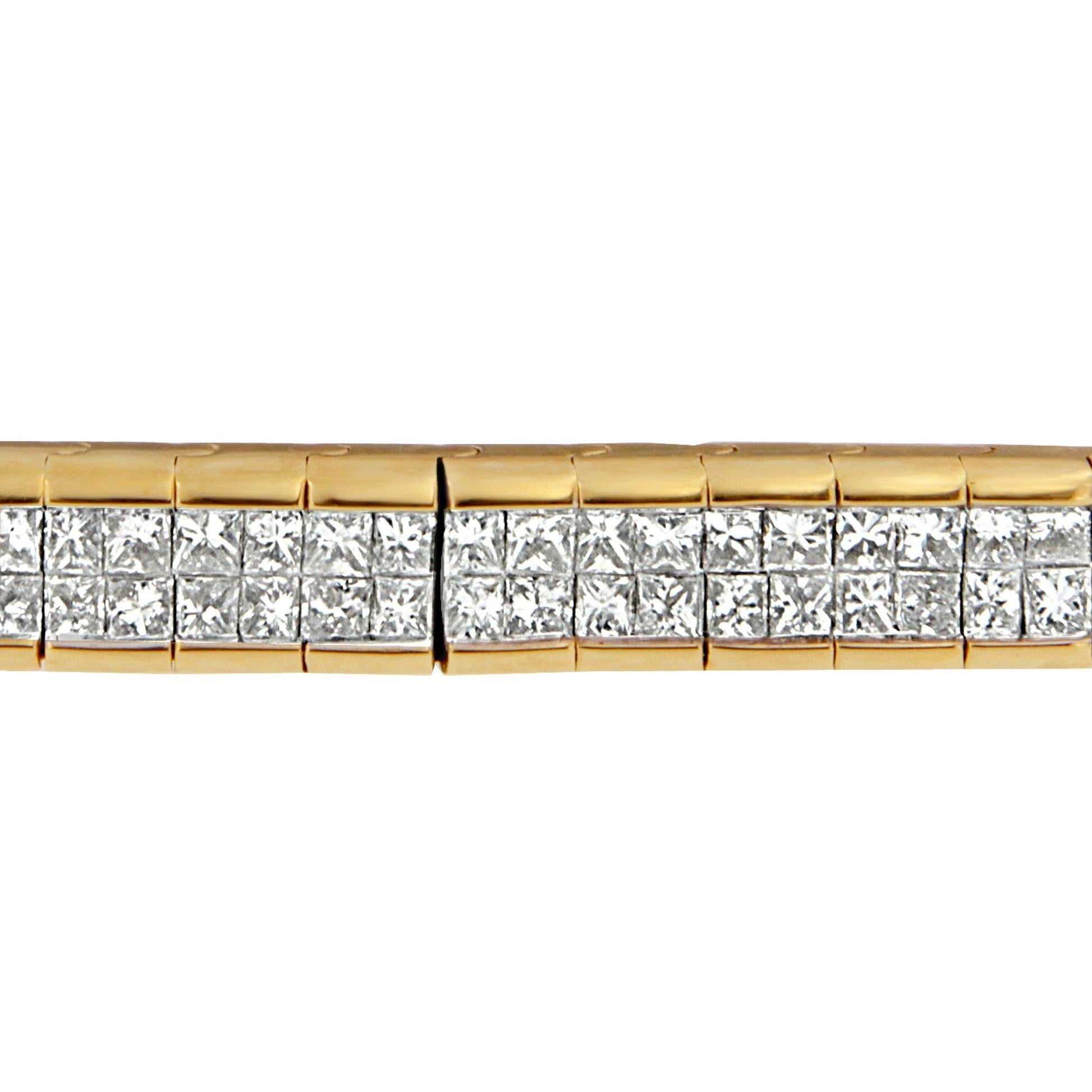 14K Yellow Gold Princess Cut Diamond Banded Bracelet (1.00 cttw, G-H Color, VS1-VS2 Clarity)-3