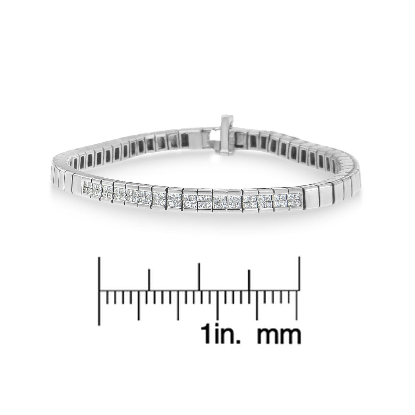 14K White Gold Princess Cut Diamond Bracelet (1.00 cttw, H-I Color, SI1-SI2 Clarity)-4