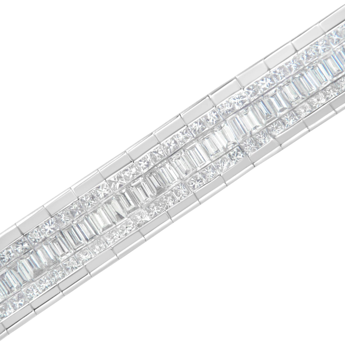 14K White Gold 7 7/8 Cttw Princess and Baguette Diamond Eternity Line Tennis Bracelet (G-H Color, SI1-SI2 Clarity) - 7" Inches-4