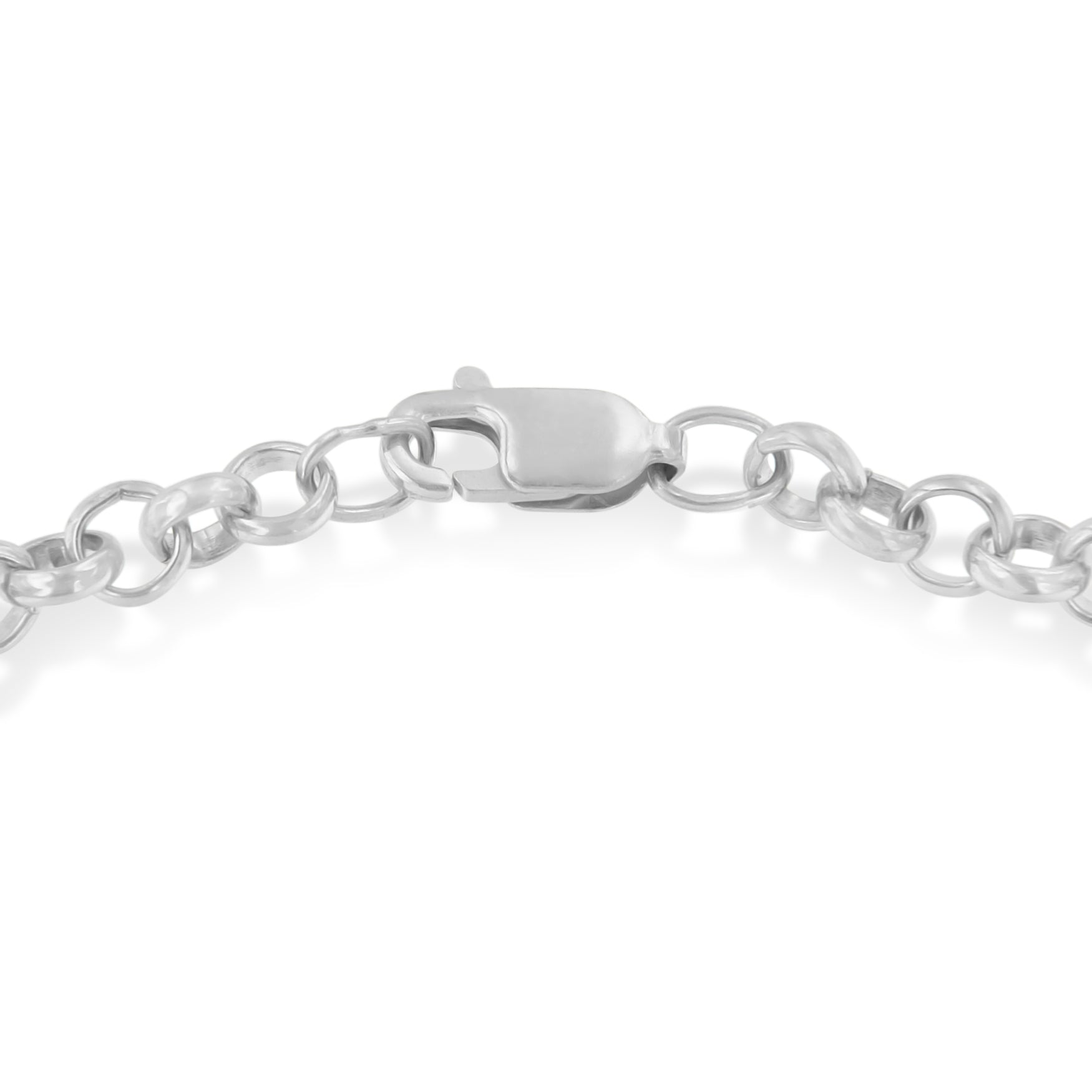 10K Yellow Gold 1/10 Cttw Diamond Awareness Ribbon & Heart Charm on 7" .925 Sterling Silver Rolo Bracelet (H-I Color, I1-I2 Clarity)-3