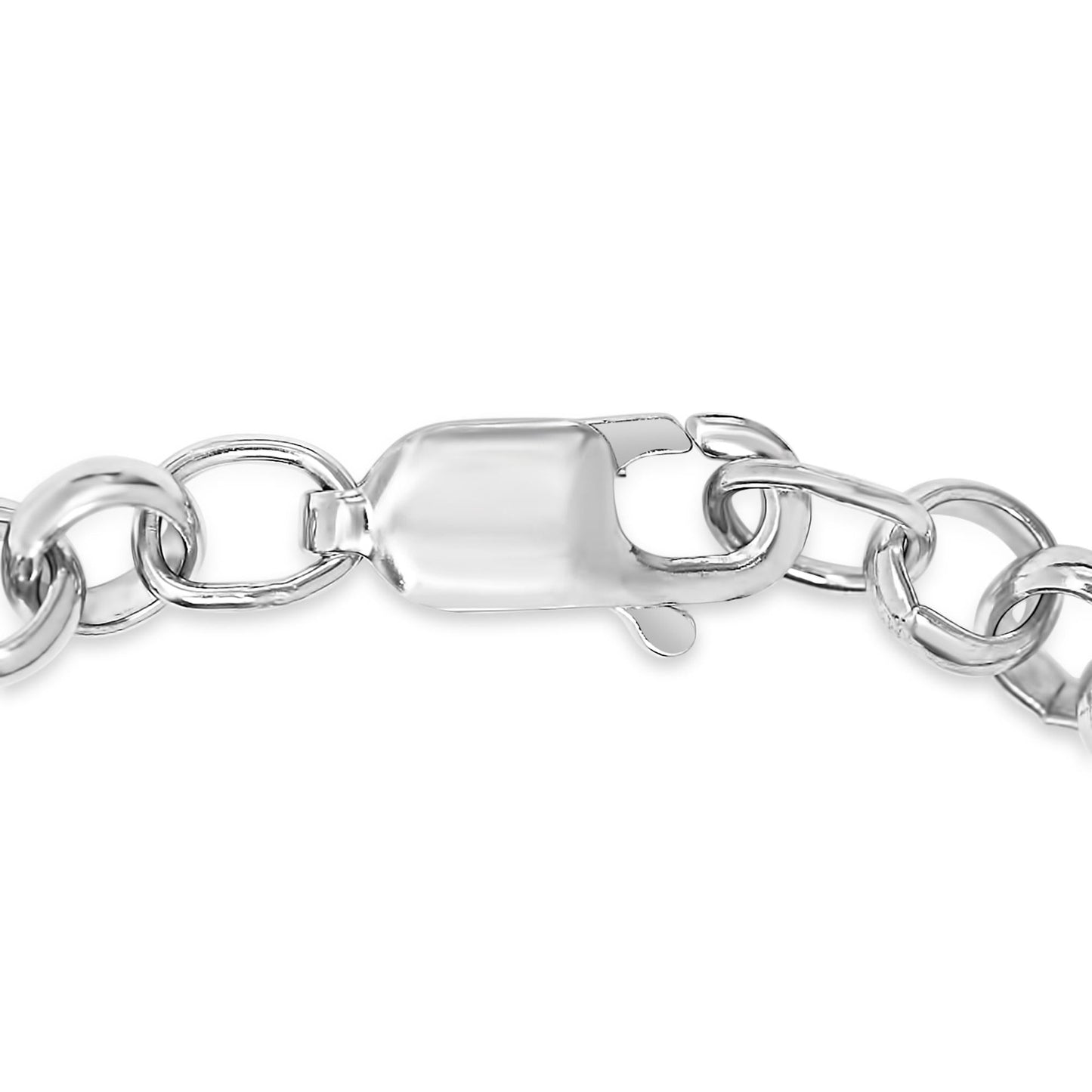 .925 Sterling Silver Open Heart with Center Vertical Infinity Chain Charm Bracelet - Size 7"-3