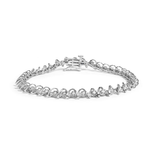 .925 Sterling Silver 1/2 Cttw Diamond Miracle-Set 7" Tennis Bracelet (I-J Color, I3 Clarity)-0