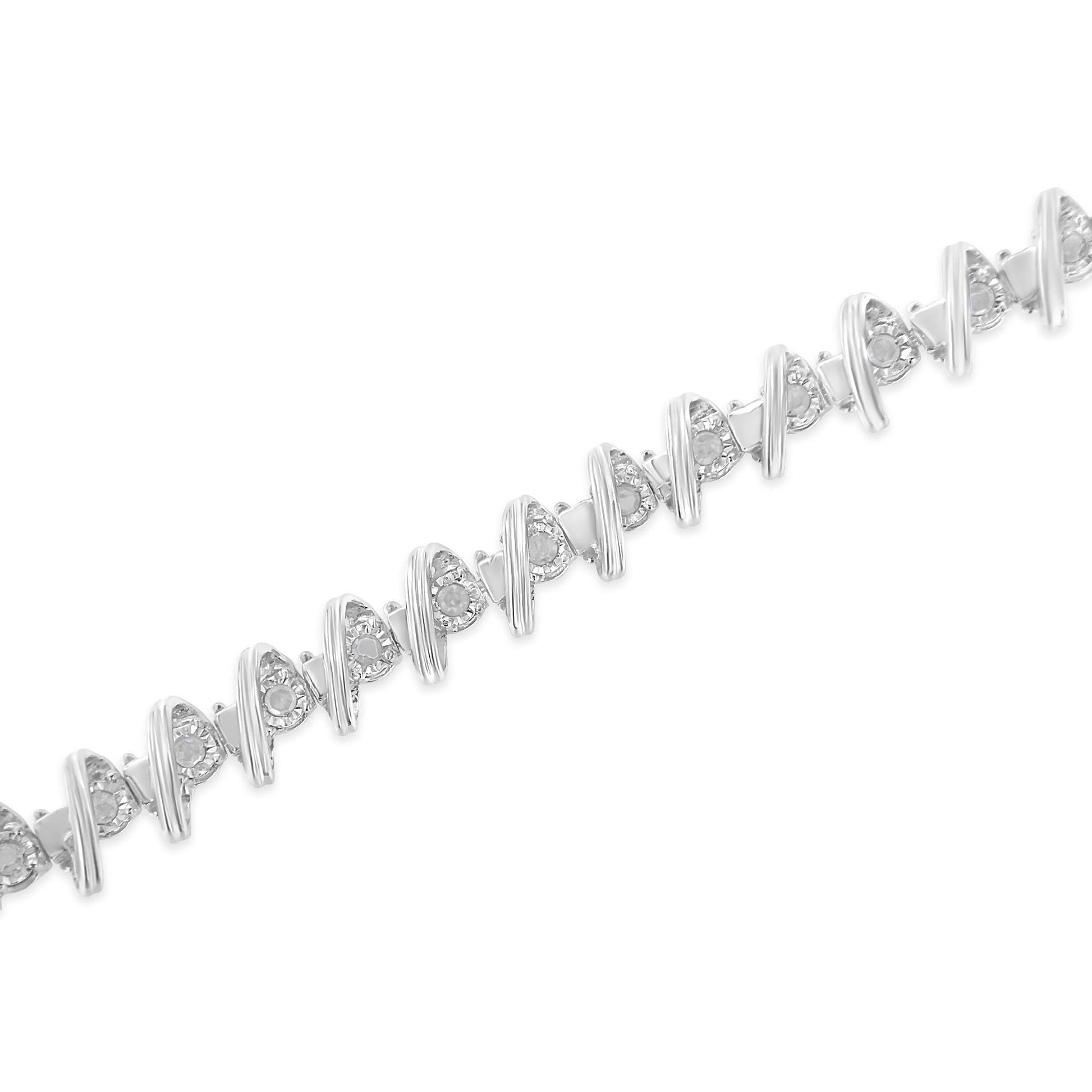 .925 Sterling Silver 1/2 Cttw Diamond Miracle-Set 7" Tennis Bracelet (I-J Color, I3 Clarity)-4