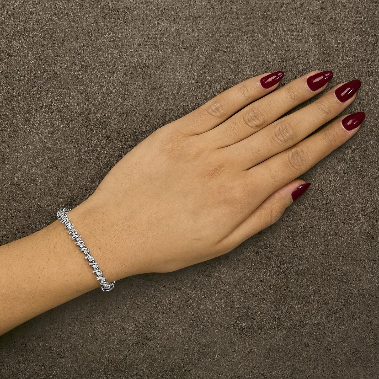 .925 Sterling Silver 1/2 Cttw Diamond Miracle-Set 7" Tennis Bracelet (I-J Color, I3 Clarity)-2