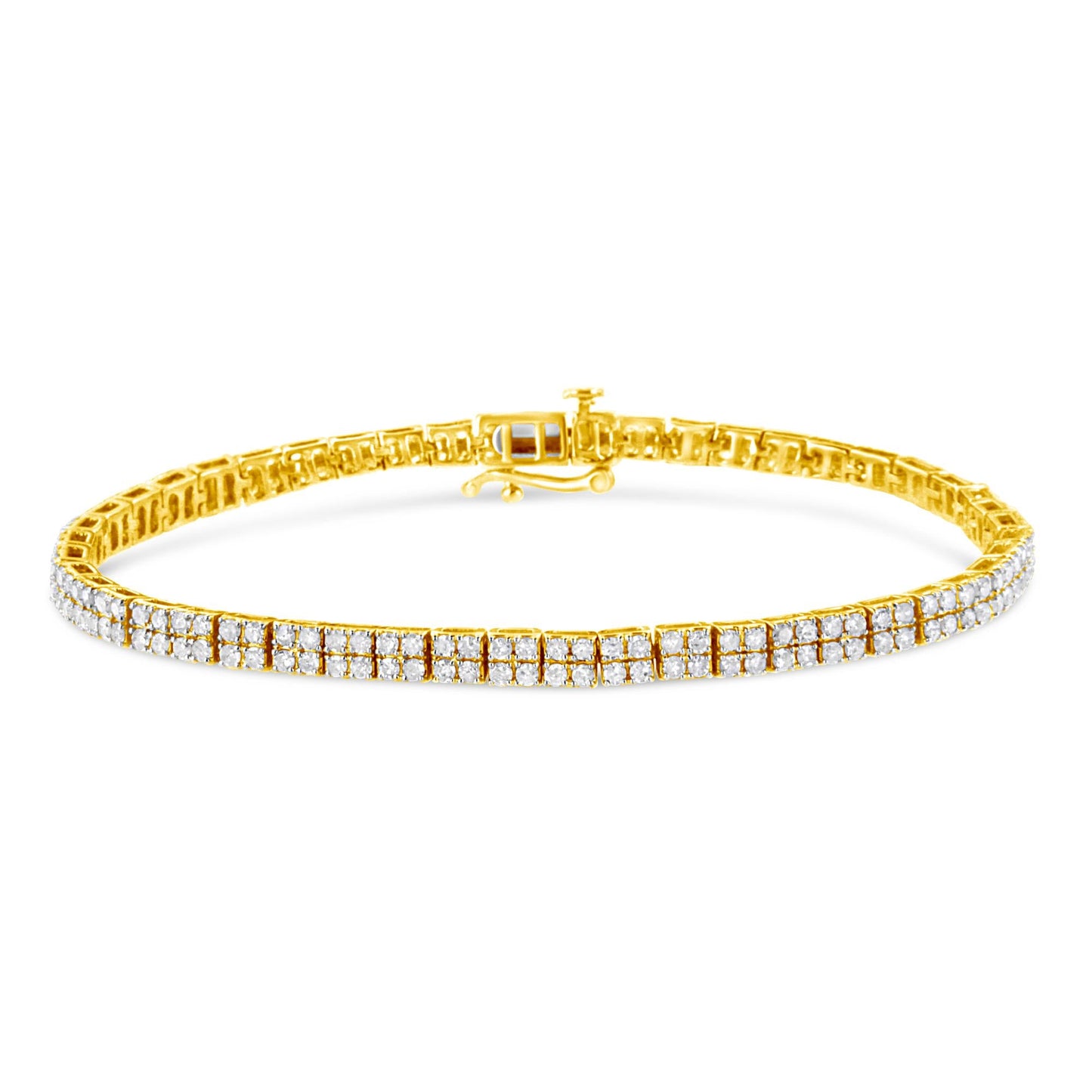 14K Yellow Gold Plated .925 Sterling Silver 3.0 Cttw Diamond Link Bracelet (K-L Color, I2-I3 Clarity) - 7.25"-0
