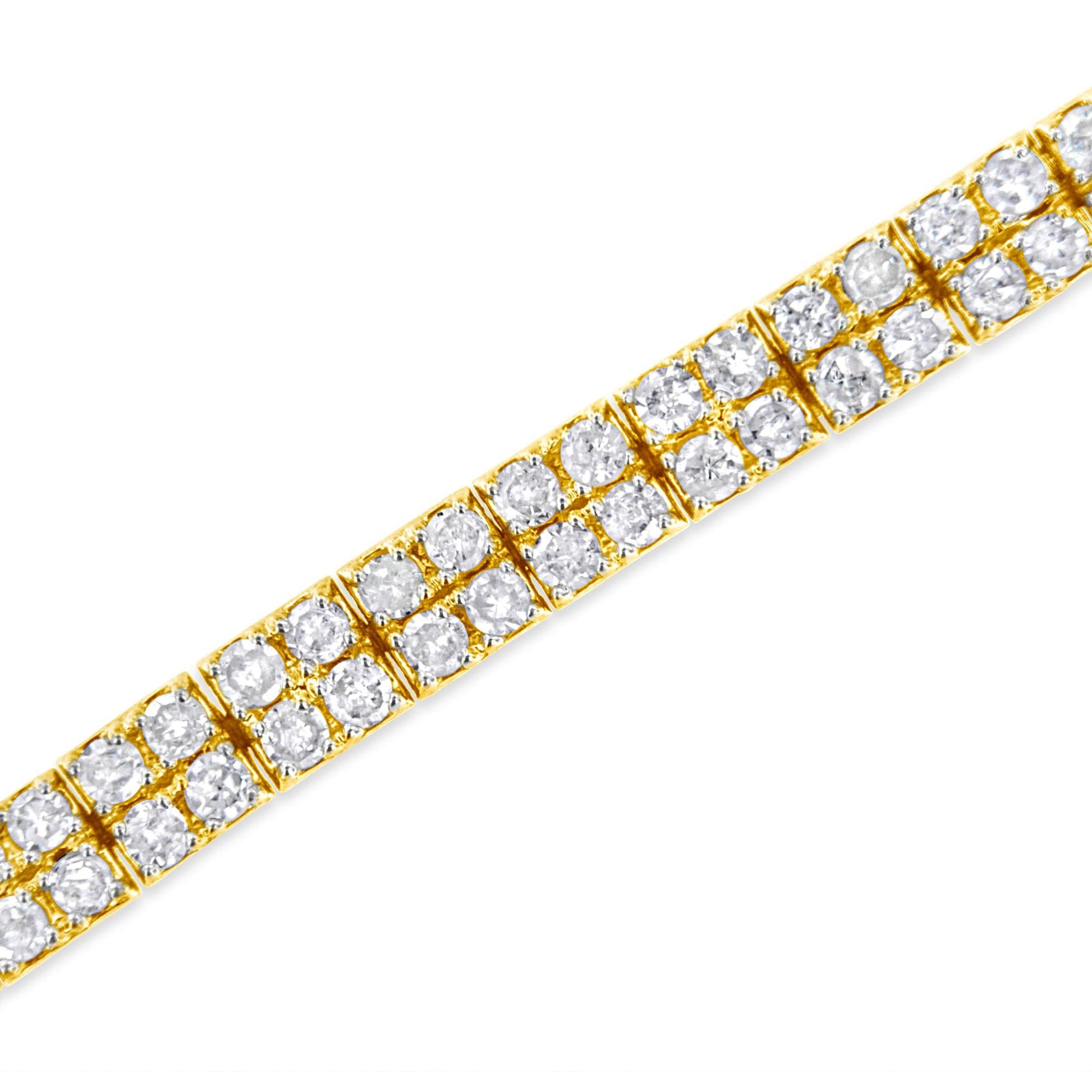 14K Yellow Gold Plated .925 Sterling Silver 3.0 Cttw Diamond Link Bracelet (K-L Color, I2-I3 Clarity) - 7.25"-3