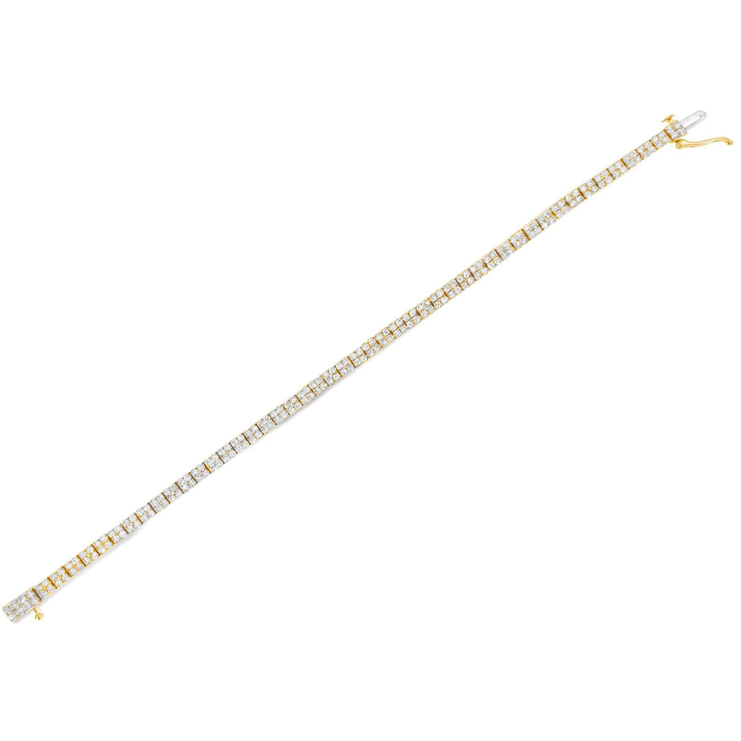 14K Yellow Gold Plated .925 Sterling Silver 3.0 Cttw Diamond Link Bracelet (K-L Color, I2-I3 Clarity) - 7.25"-4